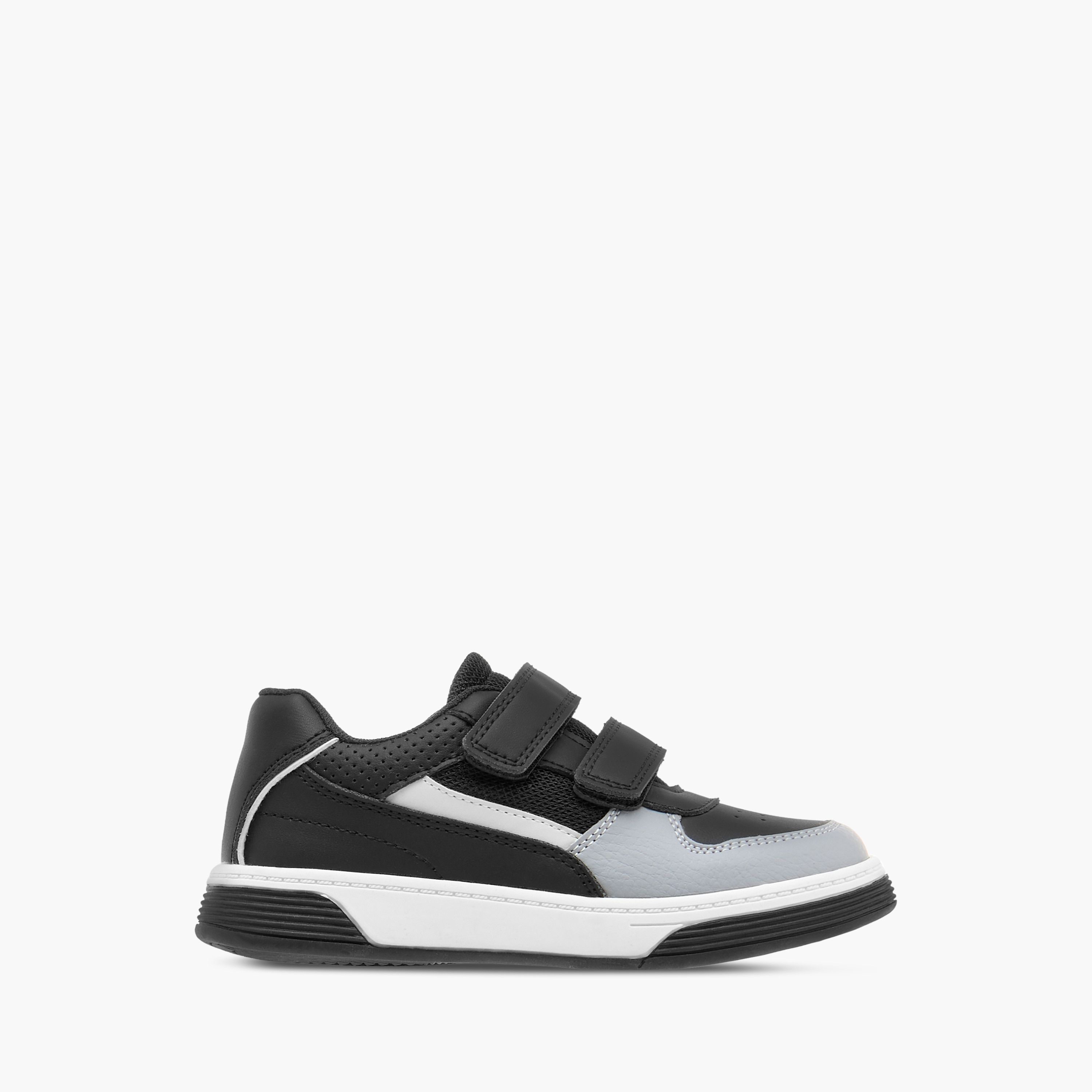Juniors Panelled Sneakers with Hook and Loop Closure-boys-shoes-sneakers-image-3