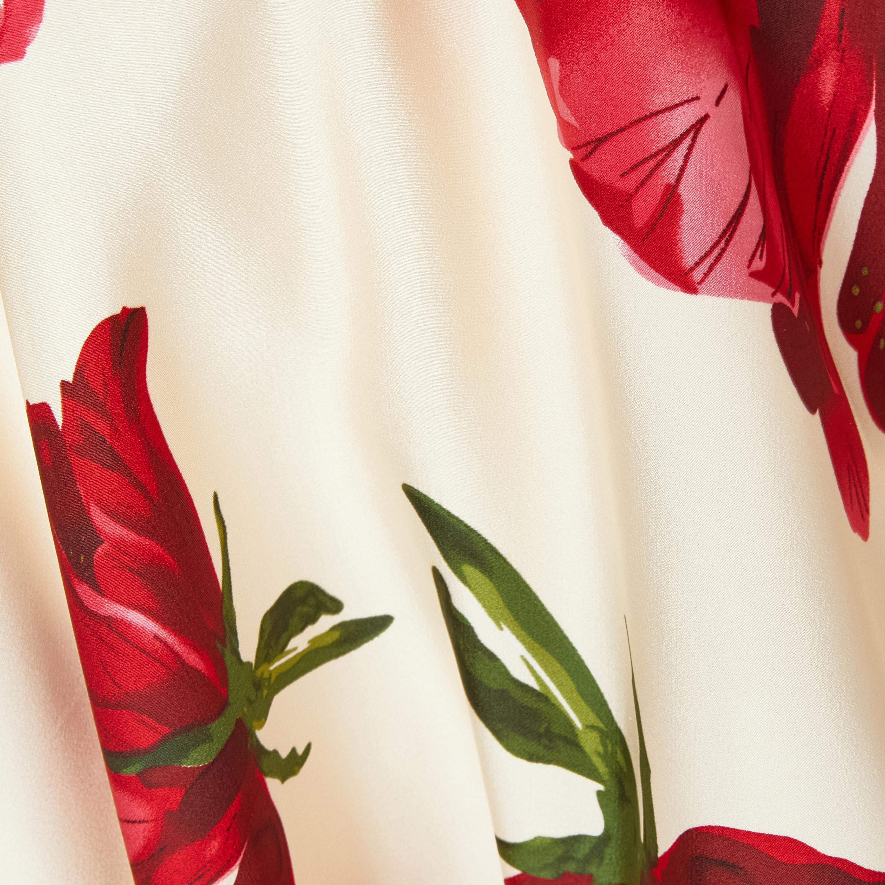Quiz Floral Print Satin Halter Neck Skater Cream Women's Evening Midi Dress-women-clothing-dresses-image-4