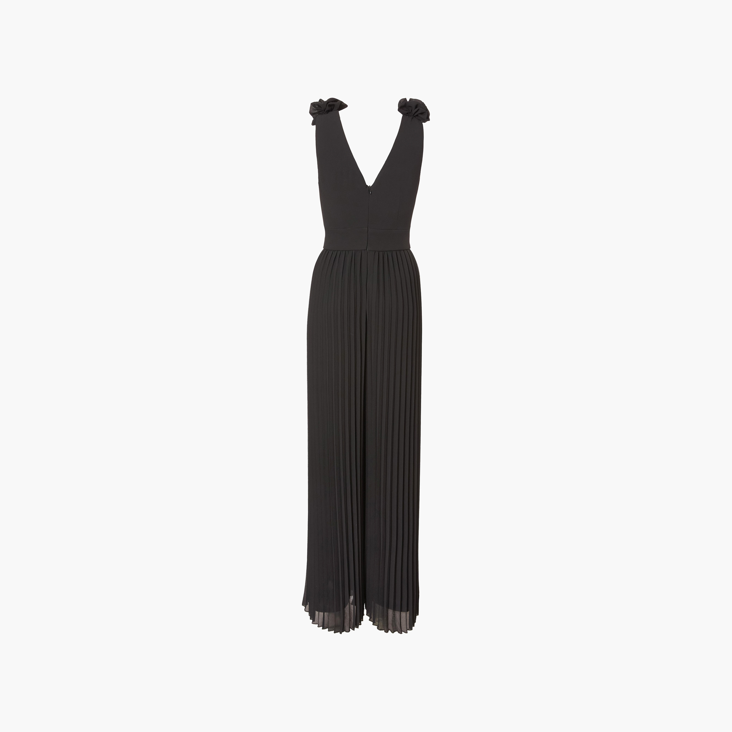 جمبسوت نسائي بلون أسود من الشيفون بكسرات من كويز-women-clothing-jumpsuits-image-6