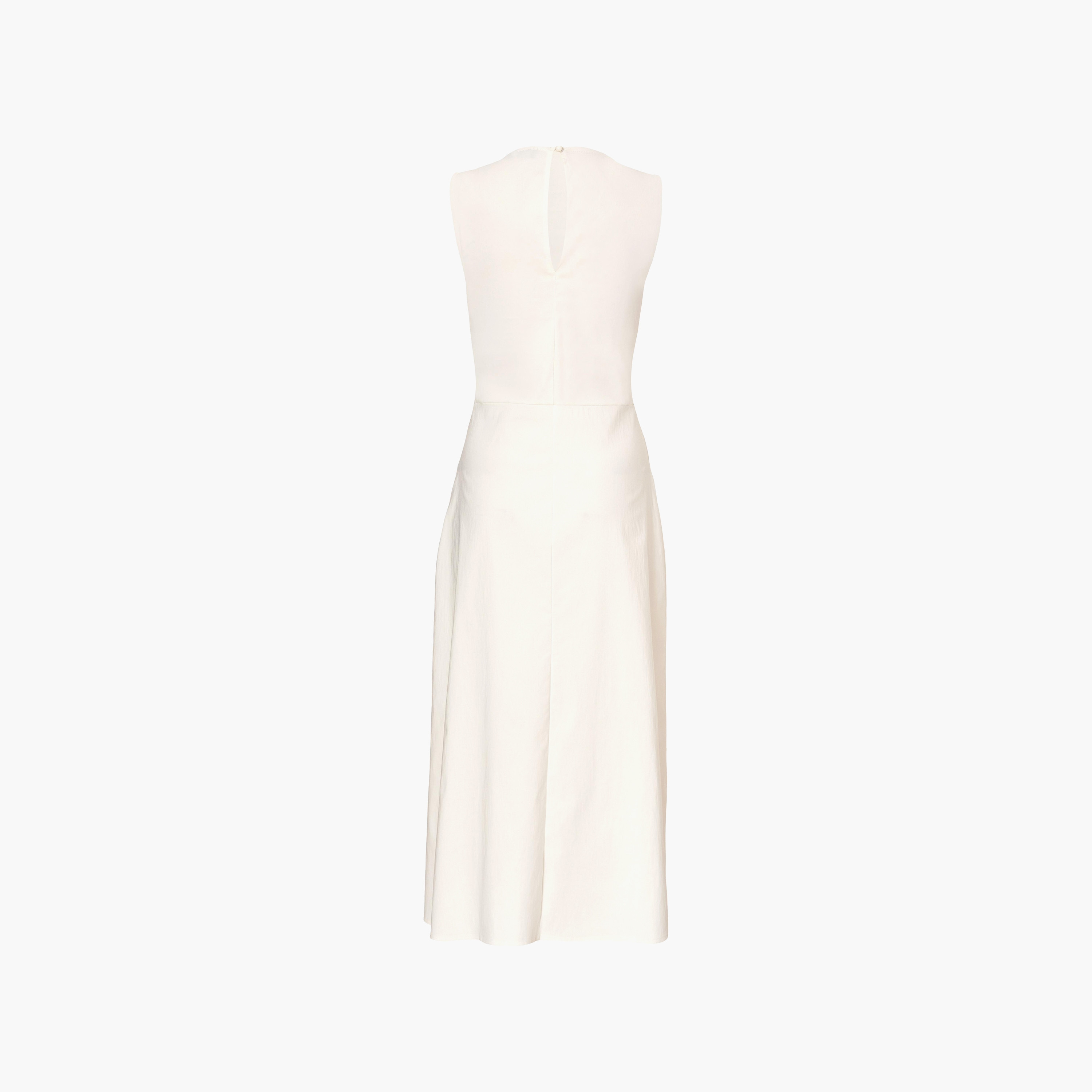 Quiz Bengaline Round Neck Skater White Women's Evening Midi Dress-women-clothing-dresses-image-6