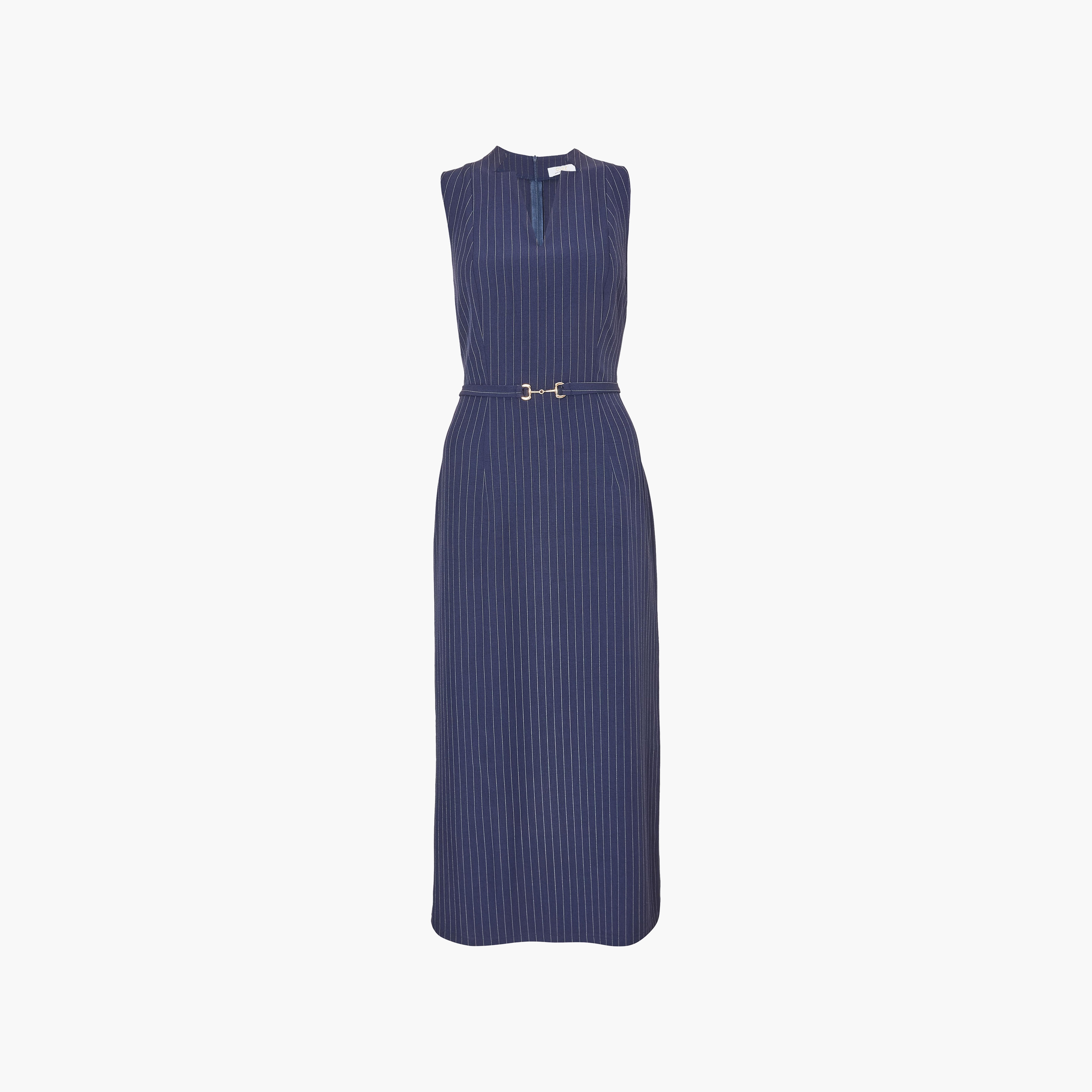 Quiz Pin Striped Column Navy Women's Midi Dress-women-clothing-dresses-image-5
