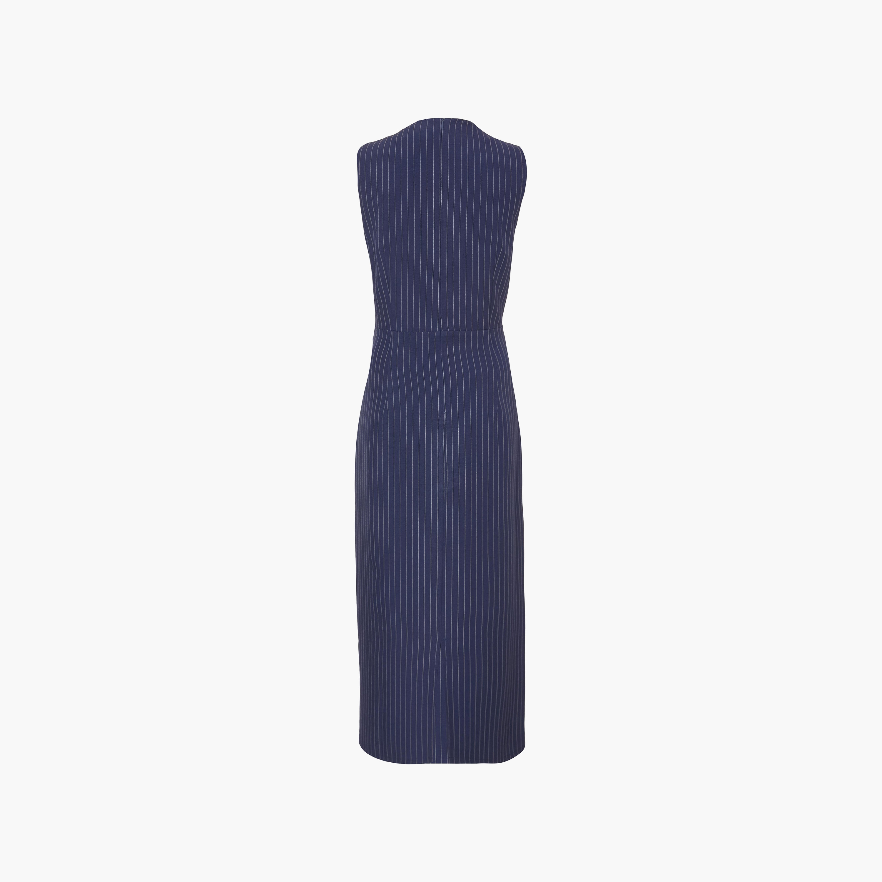 Quiz Pin Striped Column Navy Women's Midi Dress-women-clothing-dresses-image-6