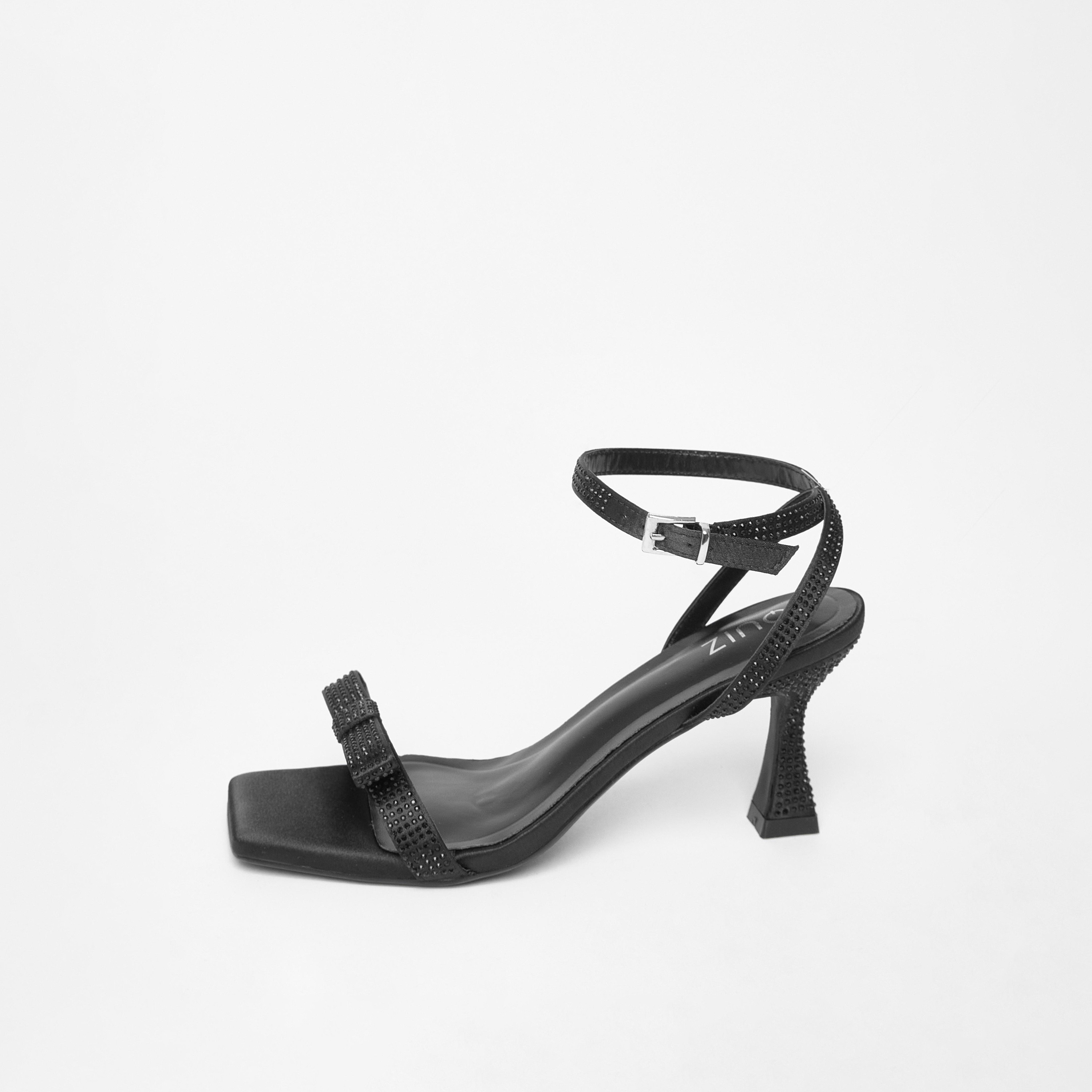 Quiz Diamante Square Bow Front Flared Heel Sandal | 203378000-women-shoes-sandals-heeled-image-5