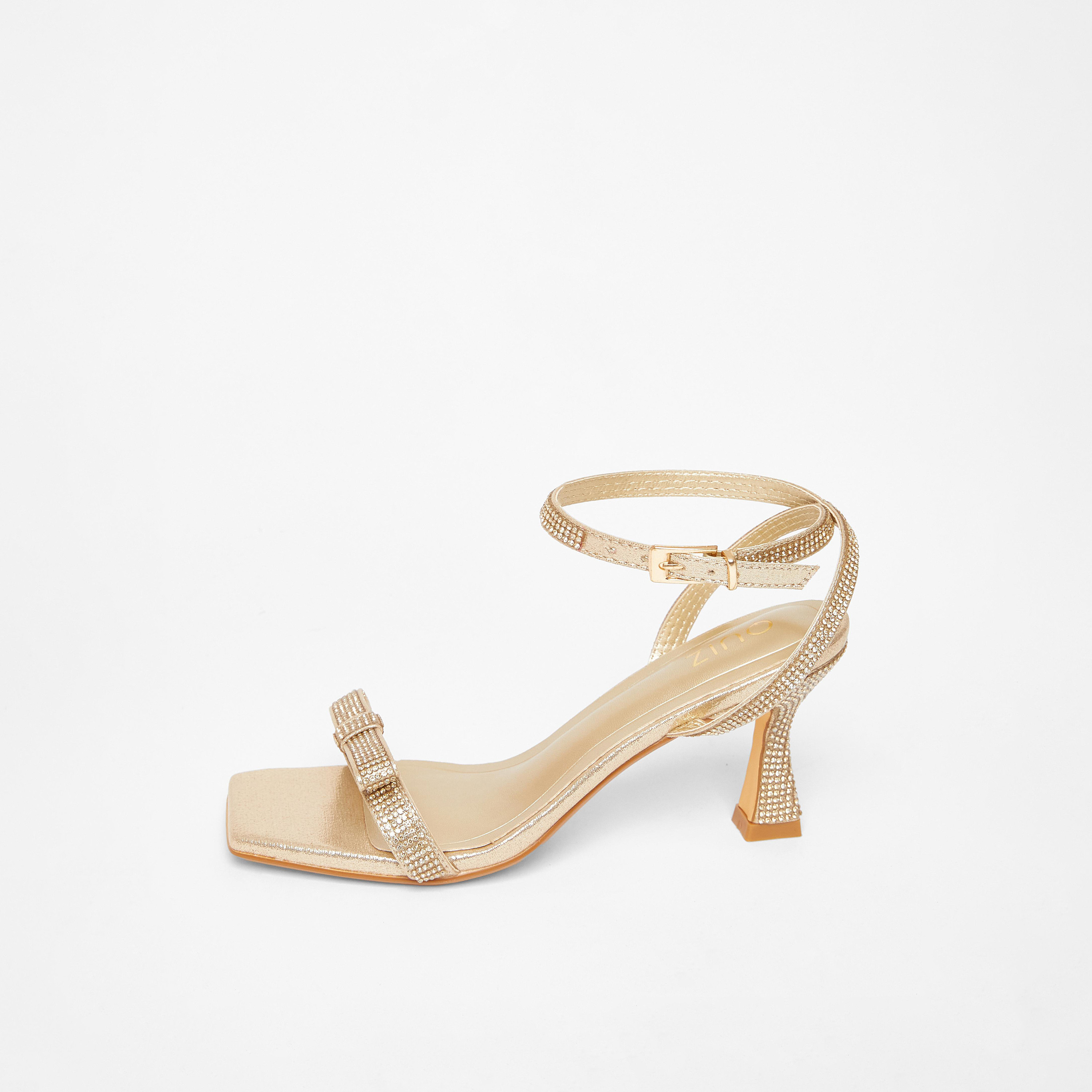 صندل بكعب متسع مع فيونكة مربعة مرصعة بالكريستال من كويز | 203378650-women-shoes-sandals-heeled-image-5