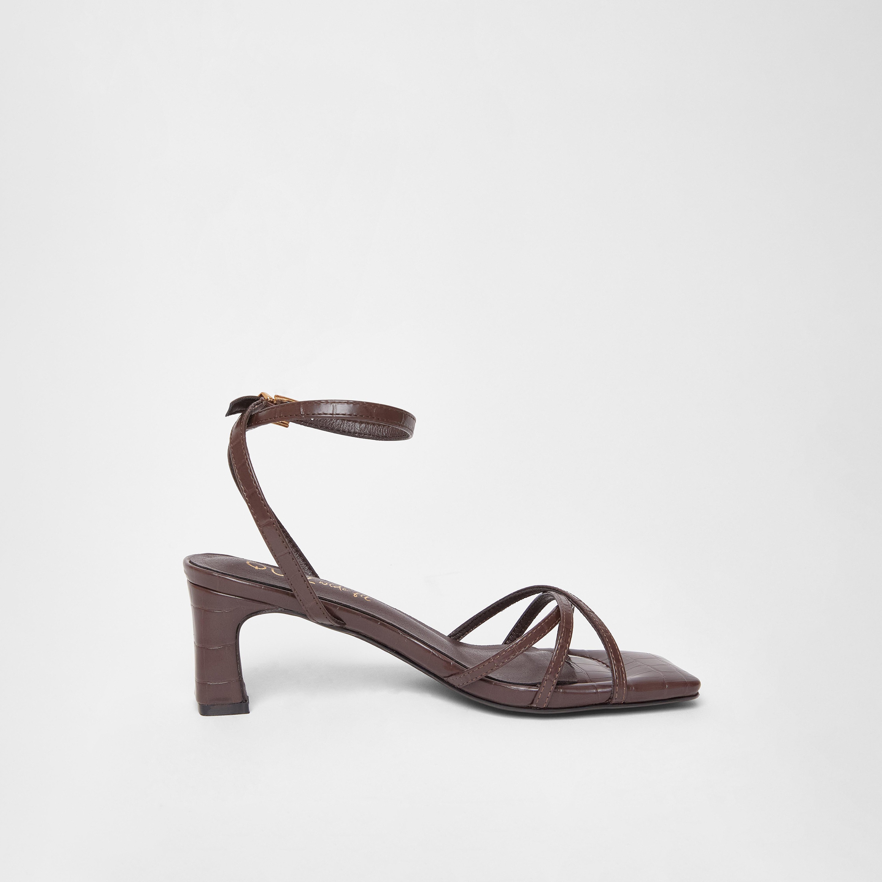 حذاء بكعب بلوك منخفض مع حزامين من كويز (مقاس عريض) | 203388100-women-shoes-sandals-heeled-image-4