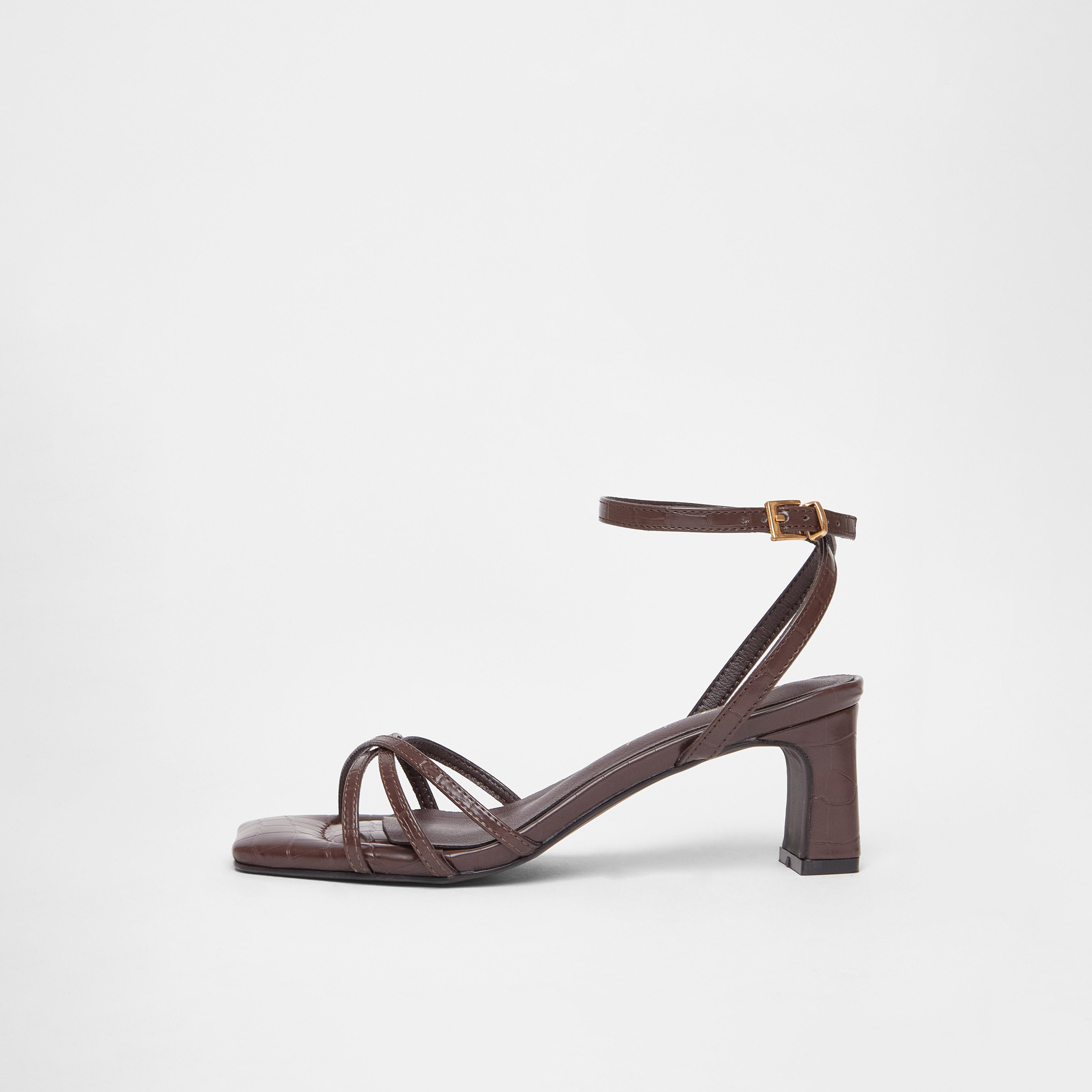 حذاء بكعب بلوك منخفض مع حزامين من كويز (مقاس عريض) | 203388100-women-shoes-sandals-heeled-image-5