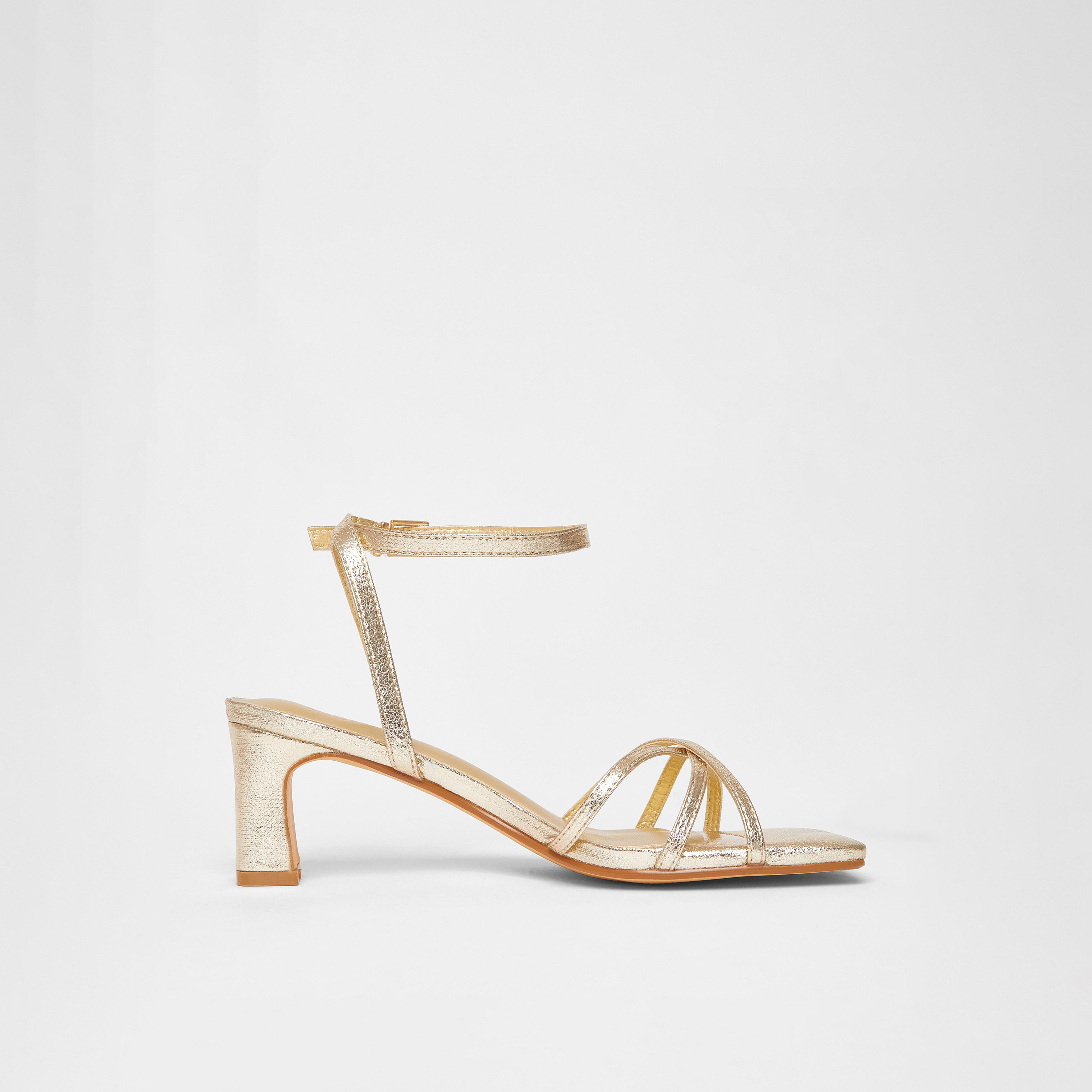 حذاء بكعب بلوك منخفض مع حزامين من كويز (مقاس عريض) | 203388650-women-shoes-sandals-heeled-image-4