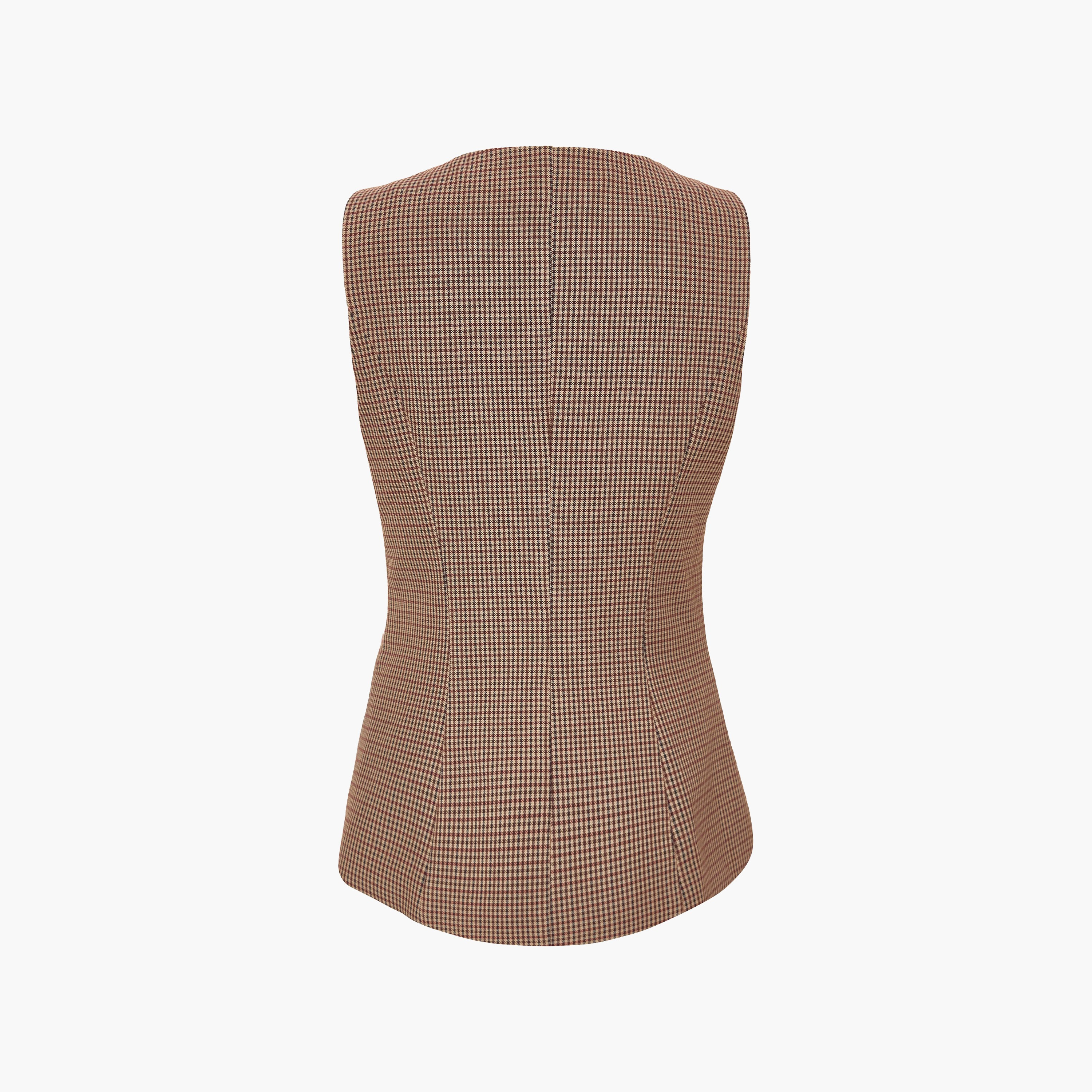 صديري نسائي طويل بلون بني مربعات من كويز-women-winterwear-coatsandjackets-waistcoats-image-6