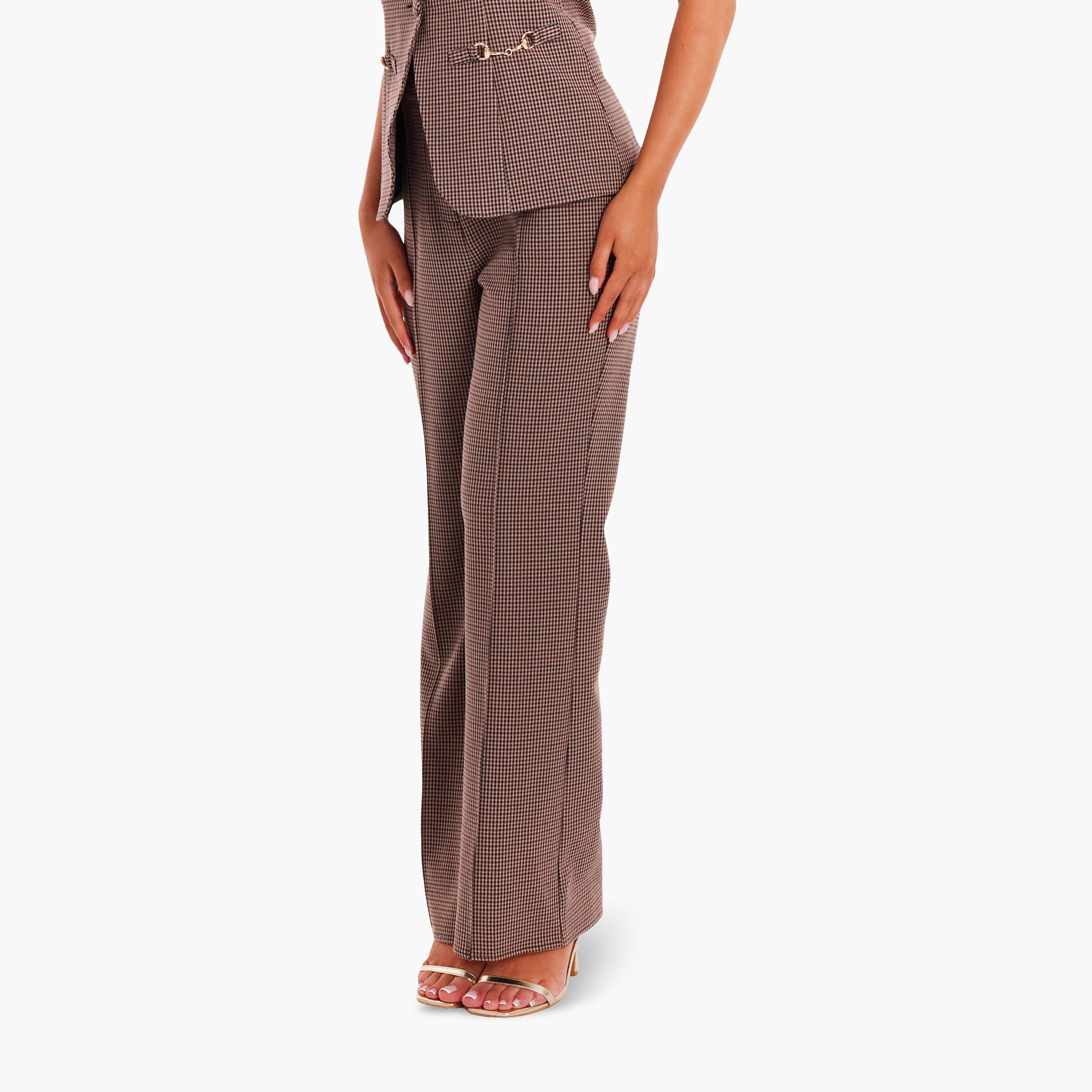 بنطلون نسائي بلون بني بكسرة واحدة من كويز-women-clothing-bottoms-trousers-image-3