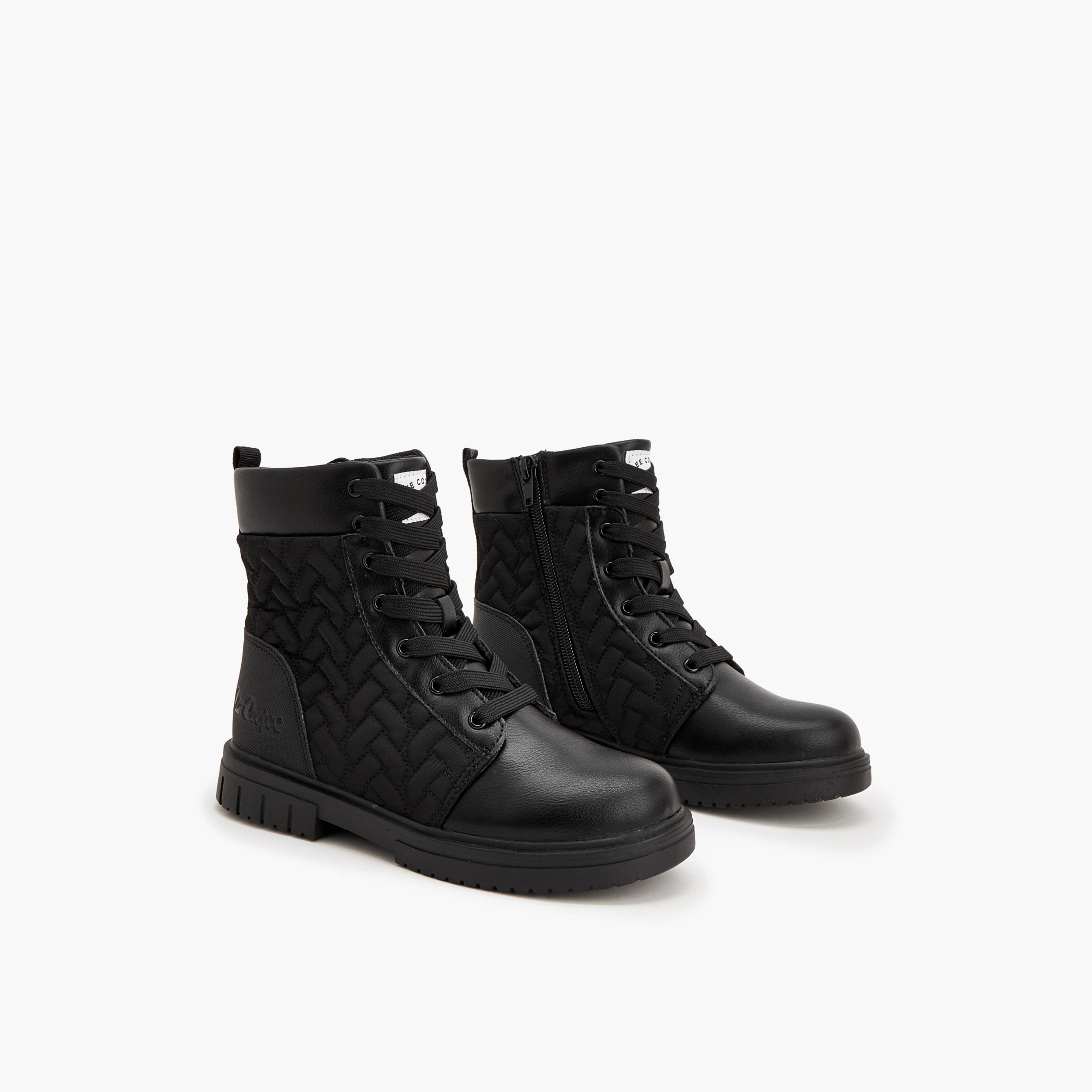 Lee Cooper Girls Lace-Up Ankle Boots-girls-shoes-boots-image-1