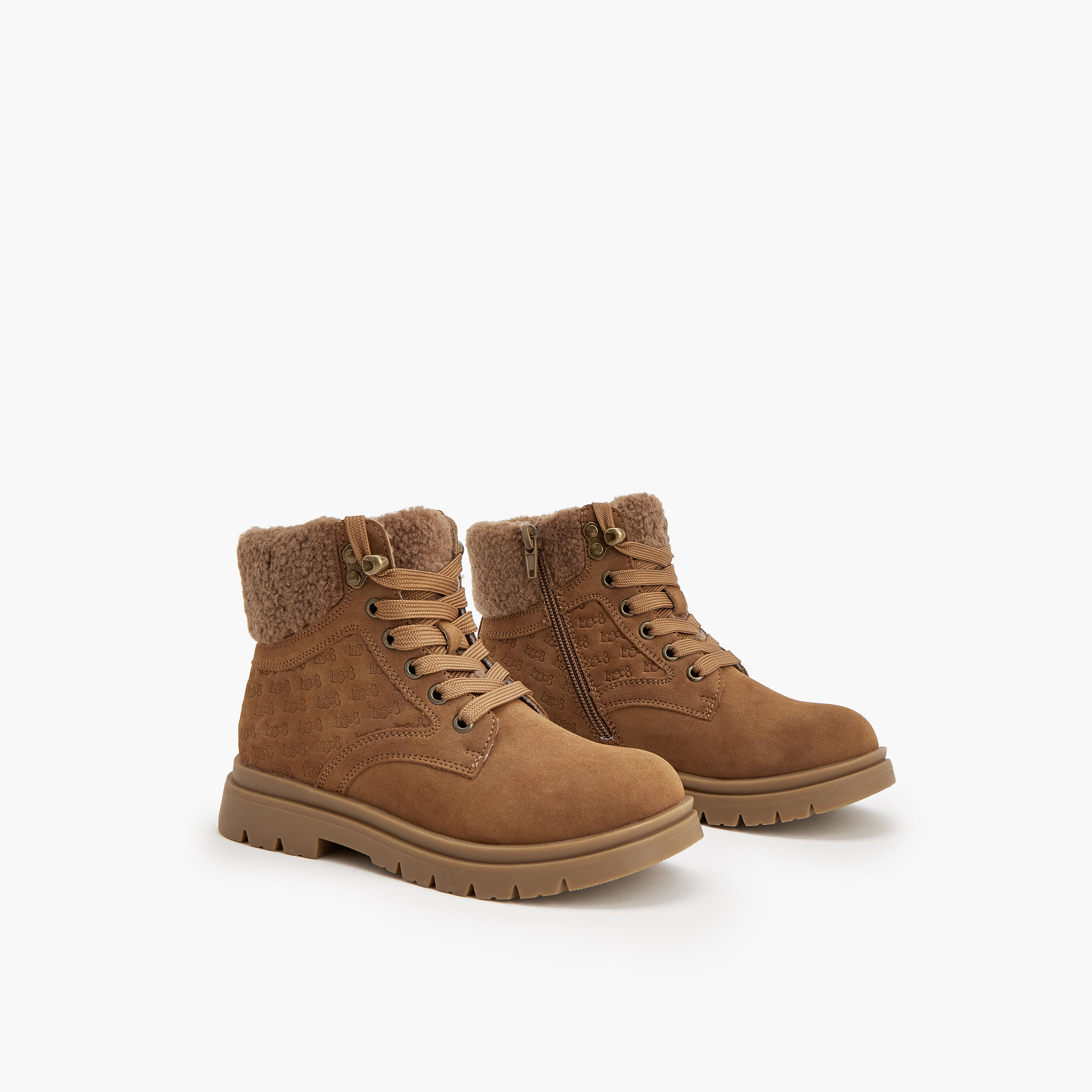 Lee Cooper Girls Lace-Up Ankle Boots-girls-shoes-boots-image-1
