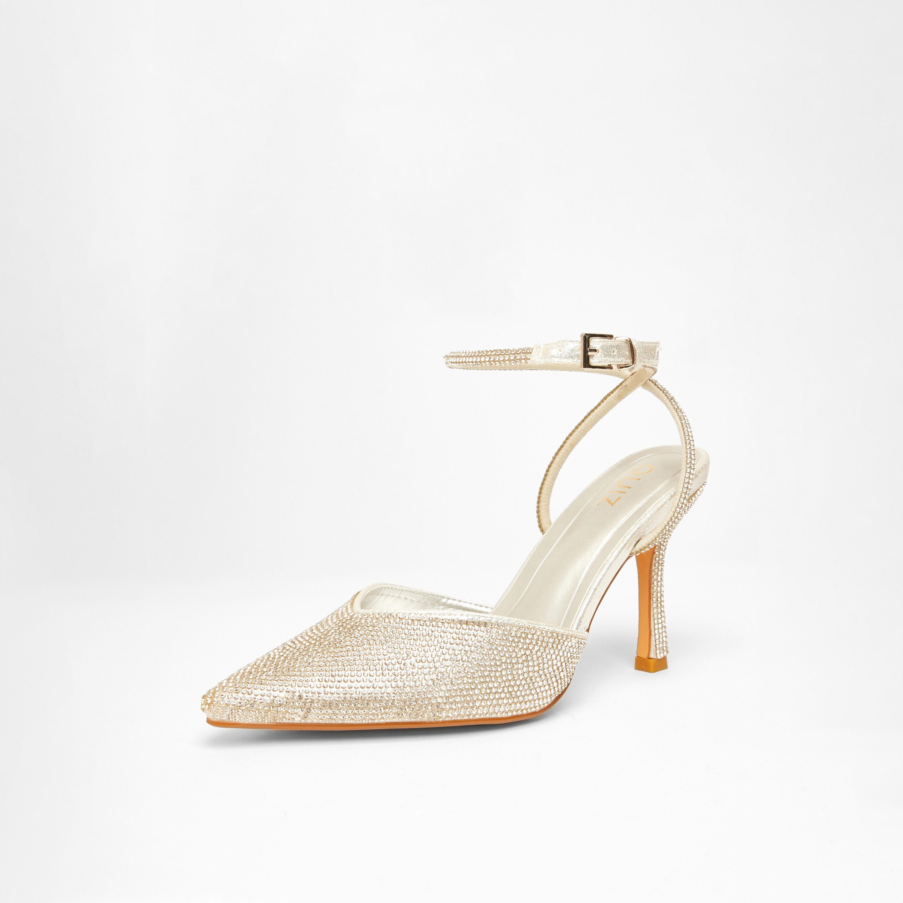 Quiz All Over Diamante Two Part Court Heel | 203790625-women-shoes-heels-image-1