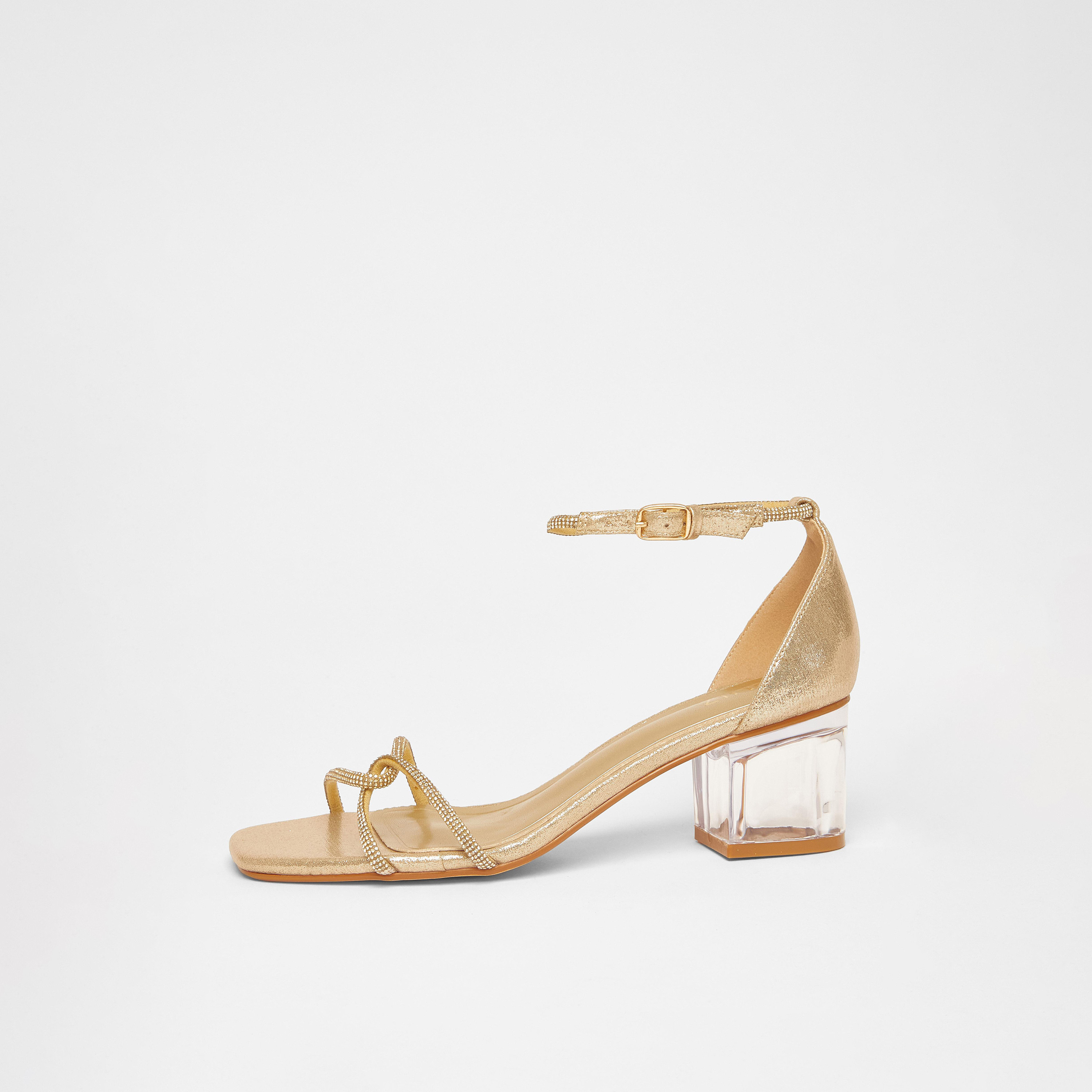 صندل بكعب منخفض شفاف مع تصميم ملتوي من الأمام من كويز | 203792650-women-shoes-sandals-heeled-image-5