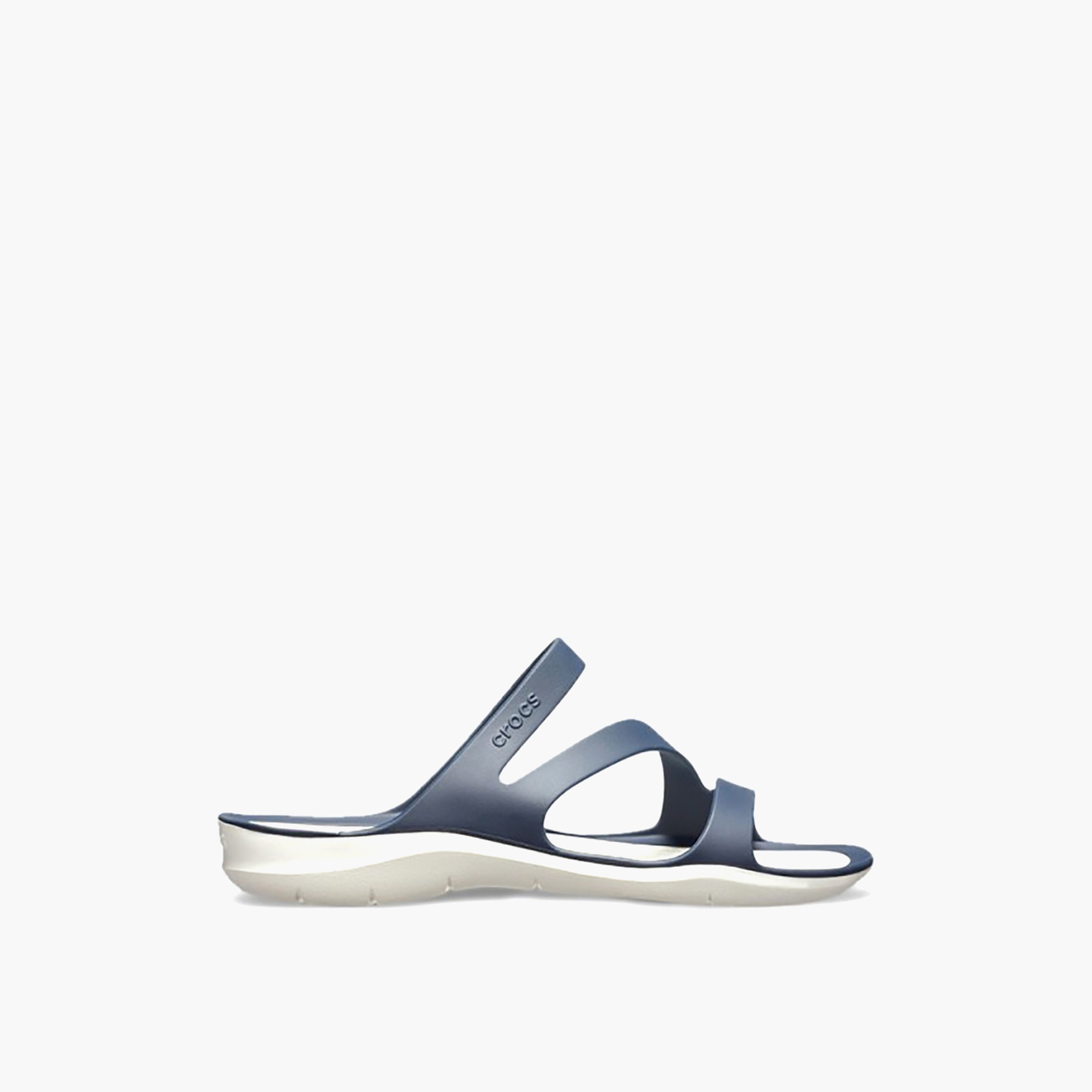صندل كروكس للنساء أزرق كحلي مفتوح عند الأصابع دائري-women-shoes-sandals-flats-image-3