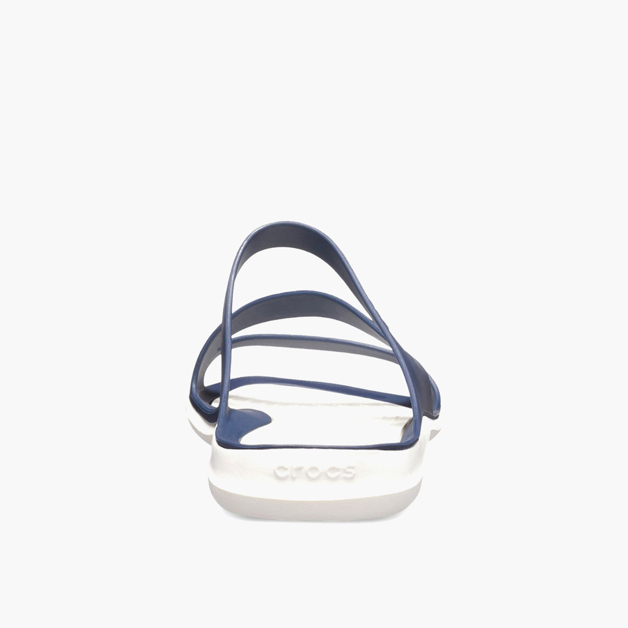 صندل كروكس للنساء أزرق كحلي مفتوح عند الأصابع دائري-women-shoes-sandals-flats-image-4