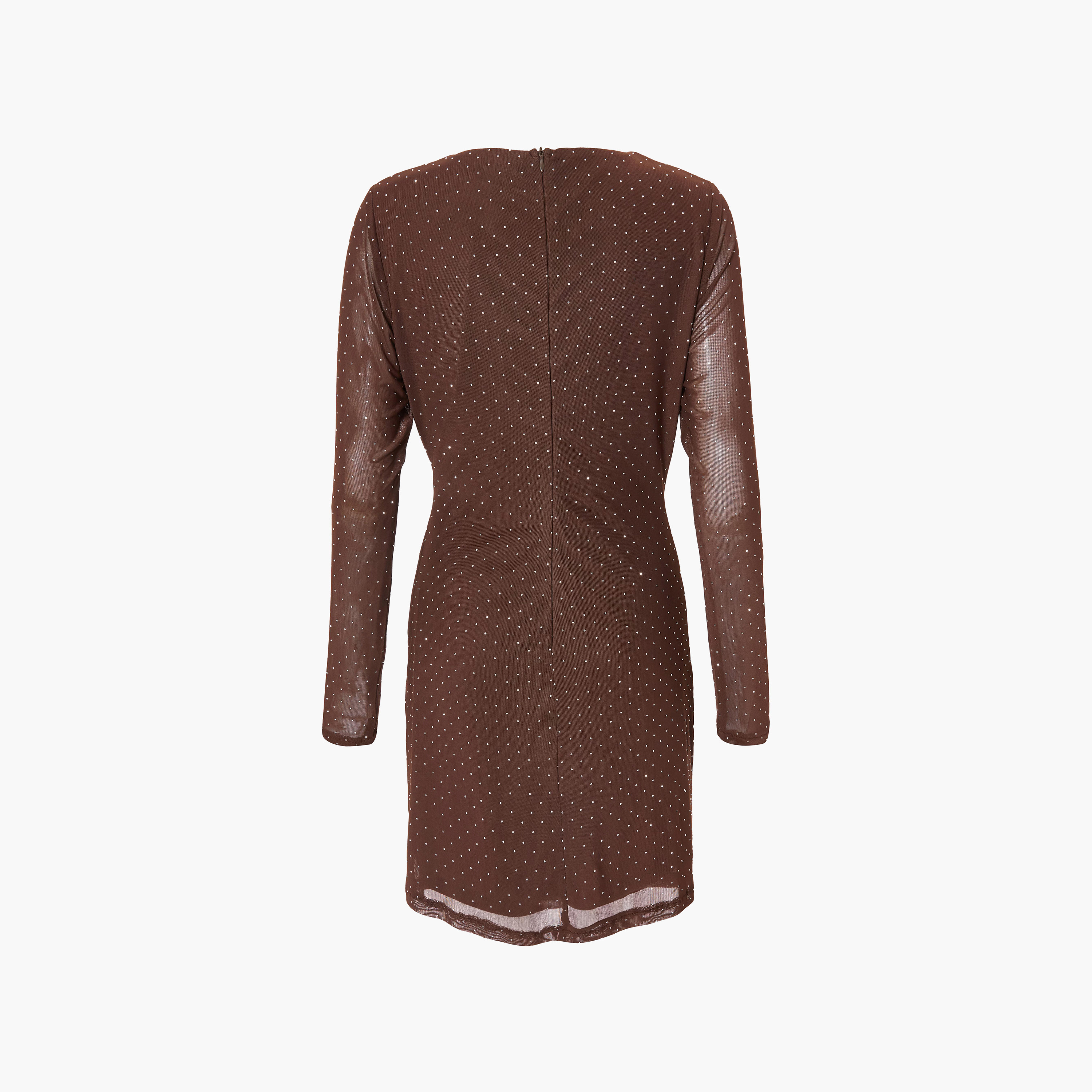فستان نسائي ضيق من القماش الشبكي المرصع بالفصوص من كويز-women-clothing-dresses-image-12