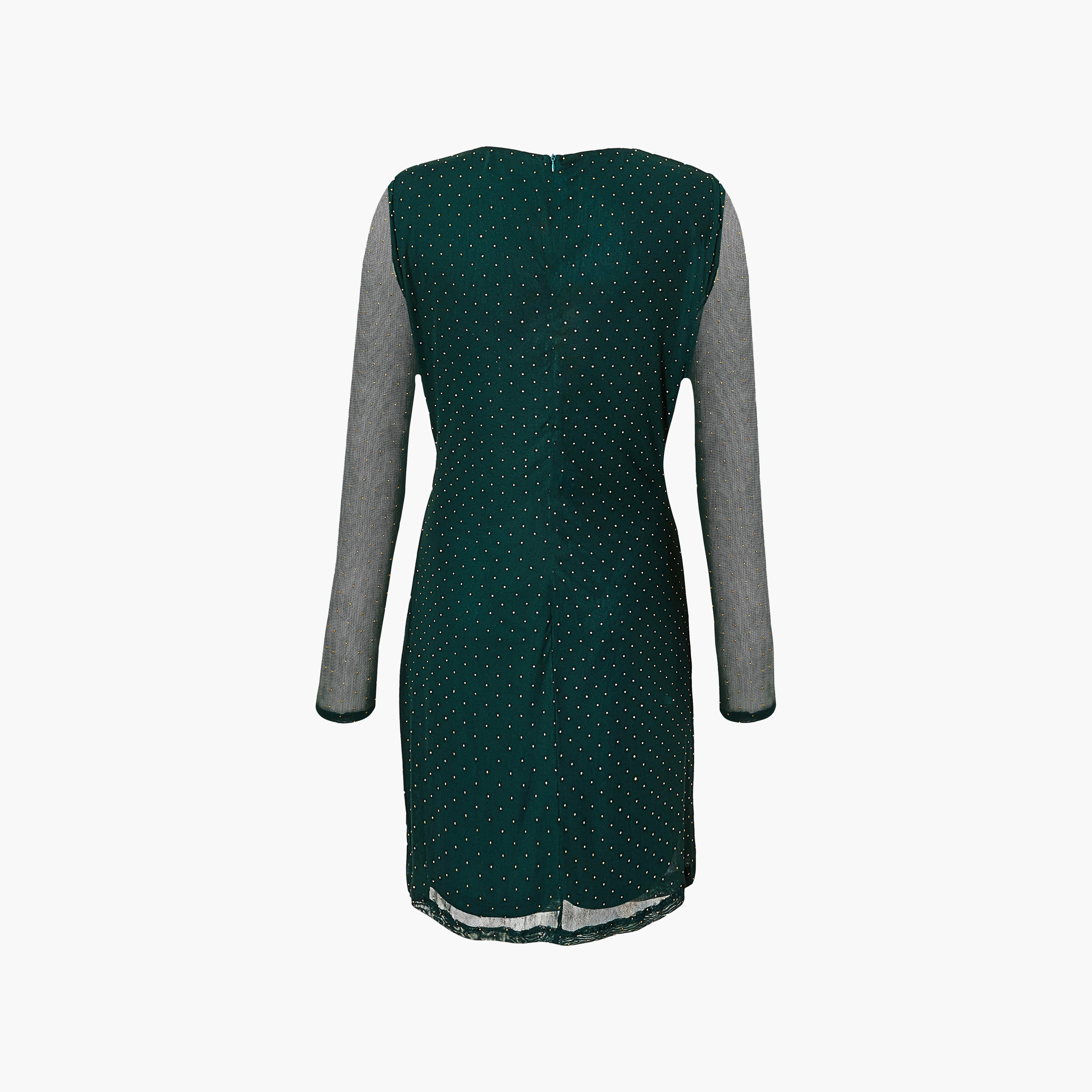 Quiz Hotfix Stone Mesh Bodycon Women's Dress-women-clothing-dresses-image-6