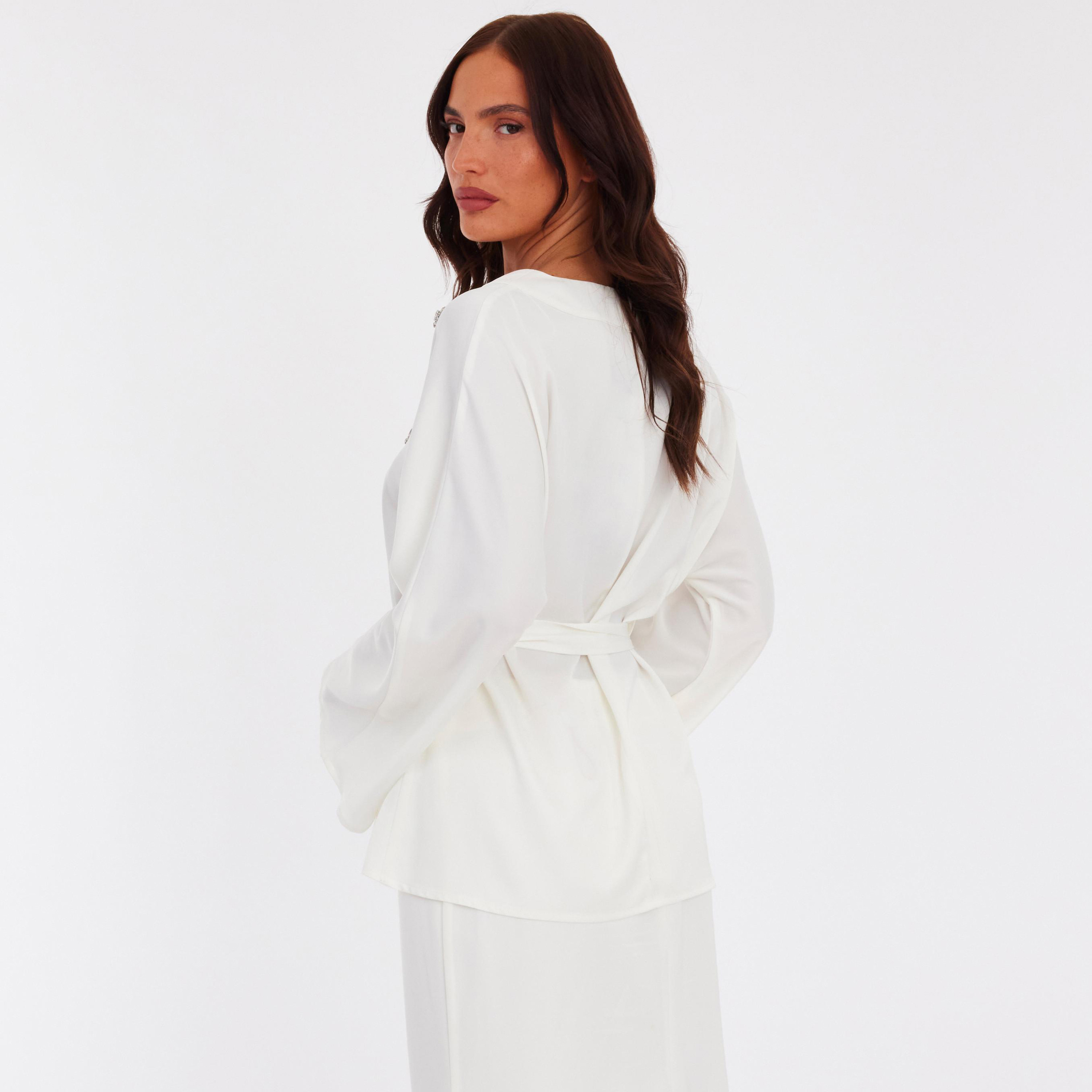 توب نسائي منسوج مزين بالكريستال - أبيض من كويز-women-clothing-shirtsandblouses-blouses-image-3