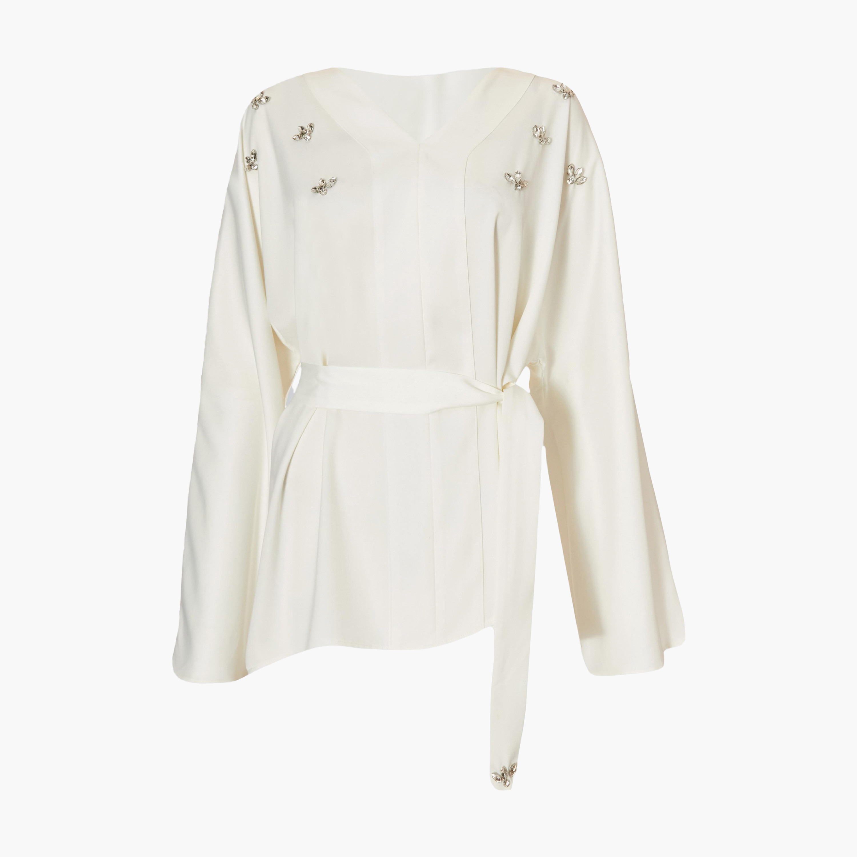 Quiz White Crystal Work Woven Women's Top-women-clothing-shirtsandblouses-blouses-image-5