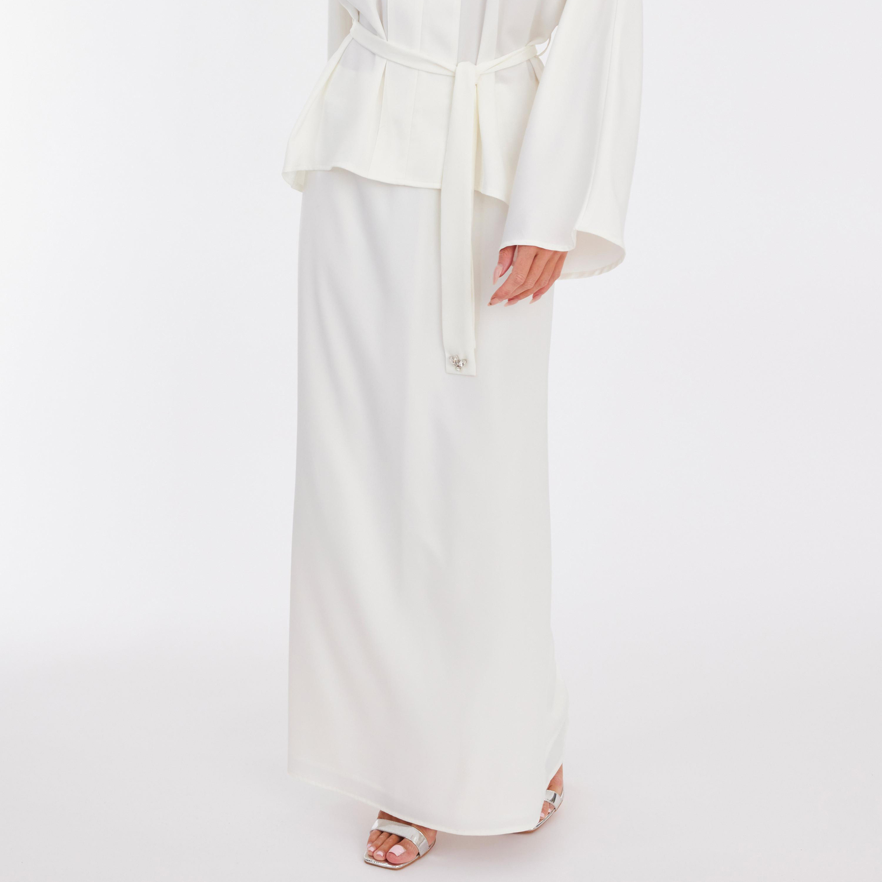 Quiz White Woven Straight Women's Maxi Skirt-women-clothing-bottoms-skirts-image-3