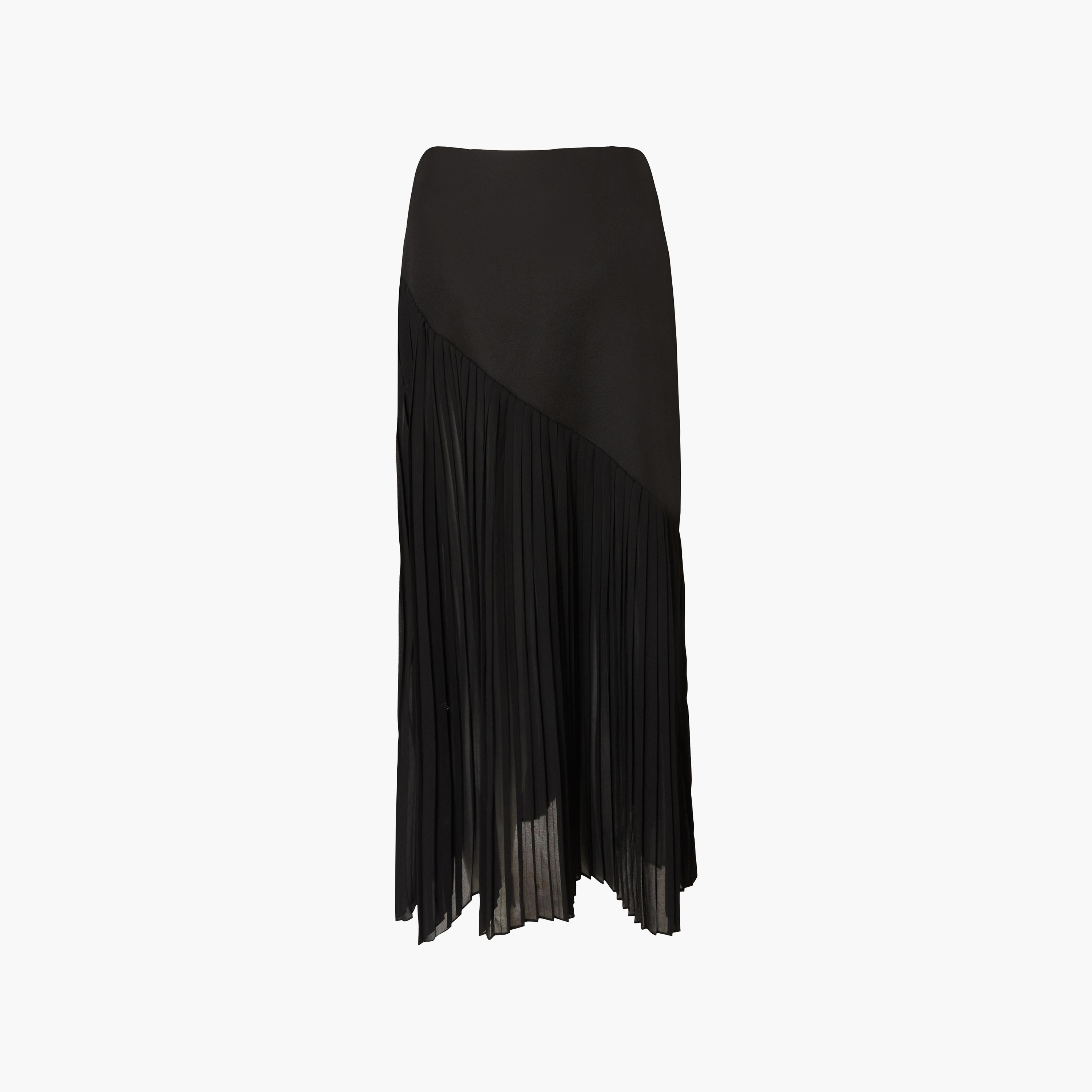 تنورة ماكسي نسائية من الشيفون المكسر والمزين بالكريستال - أسود من كويز-women-clothing-bottoms-skirts-image-7