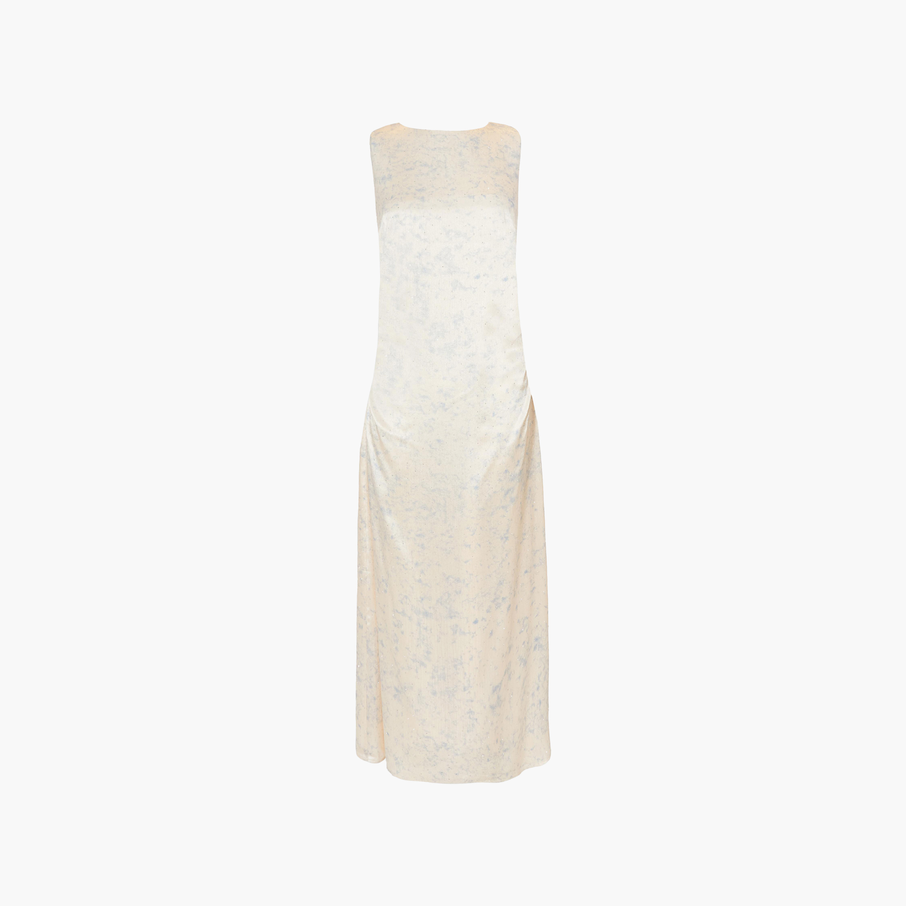 Quiz Cream Hotfix Stone Satin Sheath Women's Dress-women-clothing-dresses-image-5