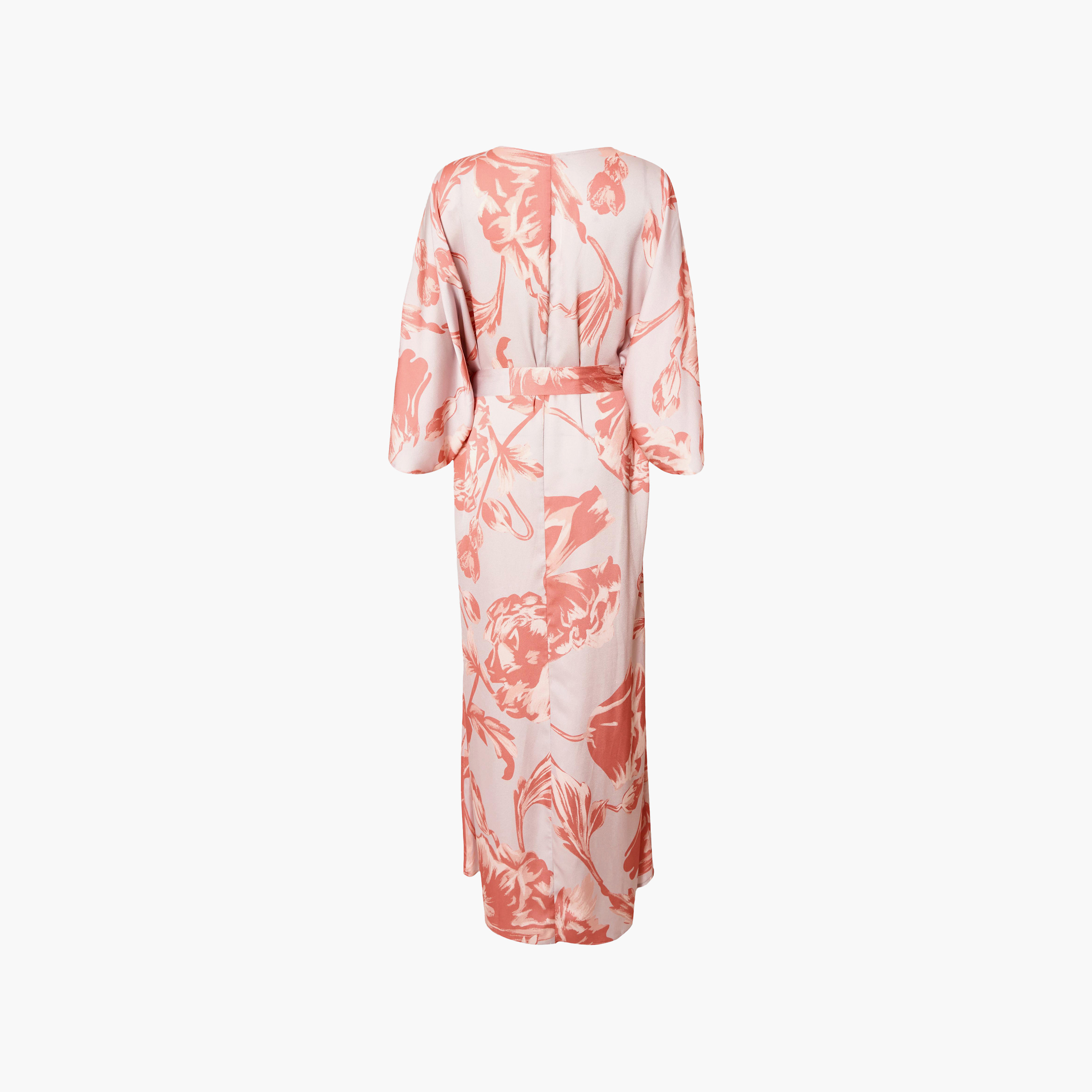 فستان نسائي من الساتان بطبعة زهور - أزرق من كويز-women-clothing-dresses-image-6