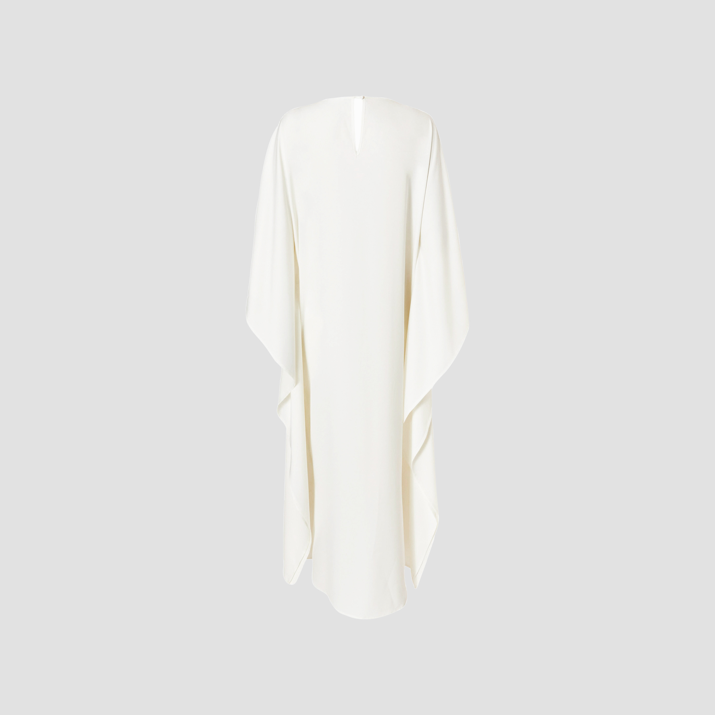 فستان قفطان نسائي بأكمام خفاش من الساتان - كريمي من كويز-women-clothing-dresses-image-6