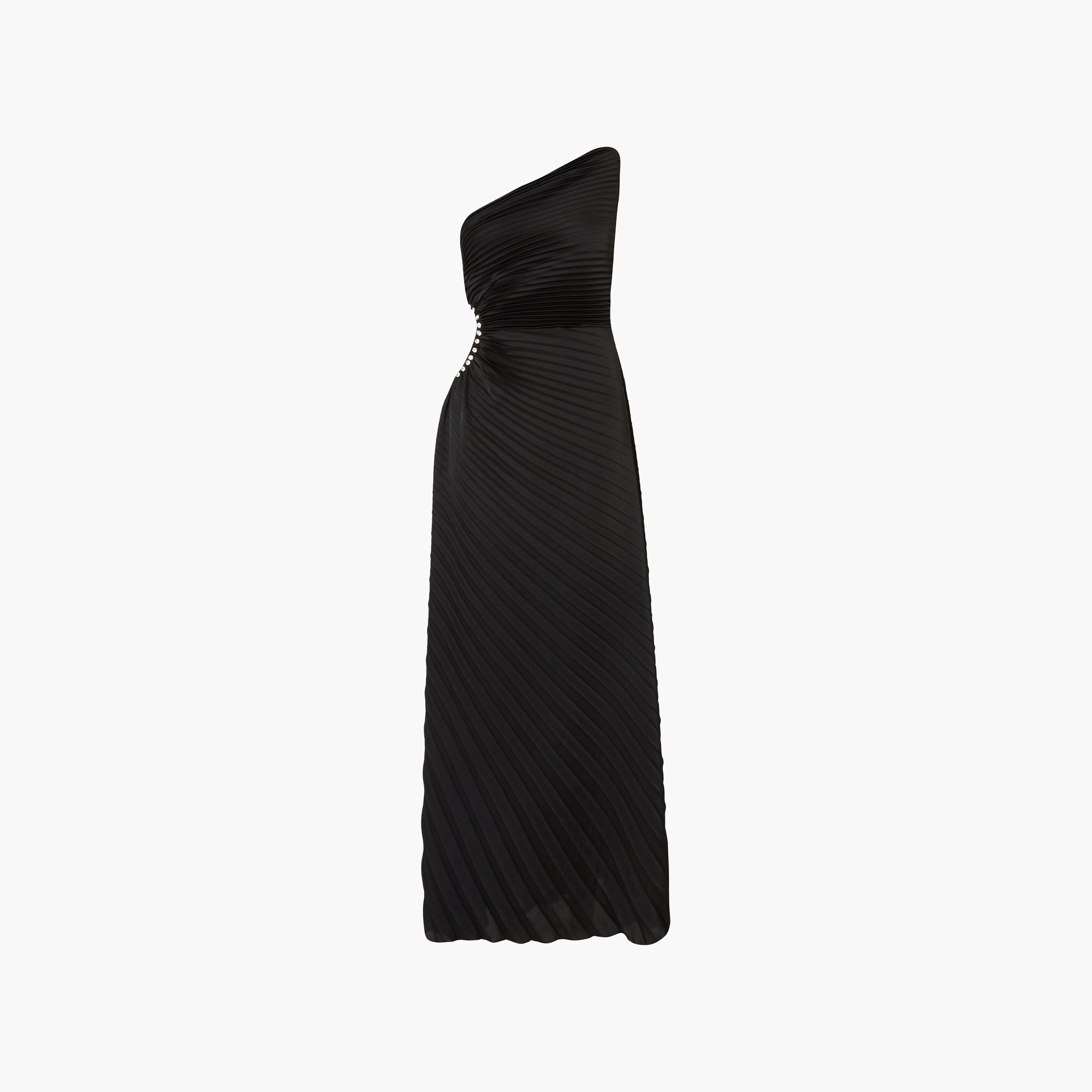 Quiz Pleated Satin One Shoulder Women's Dress-women-clothing-dresses-image-5