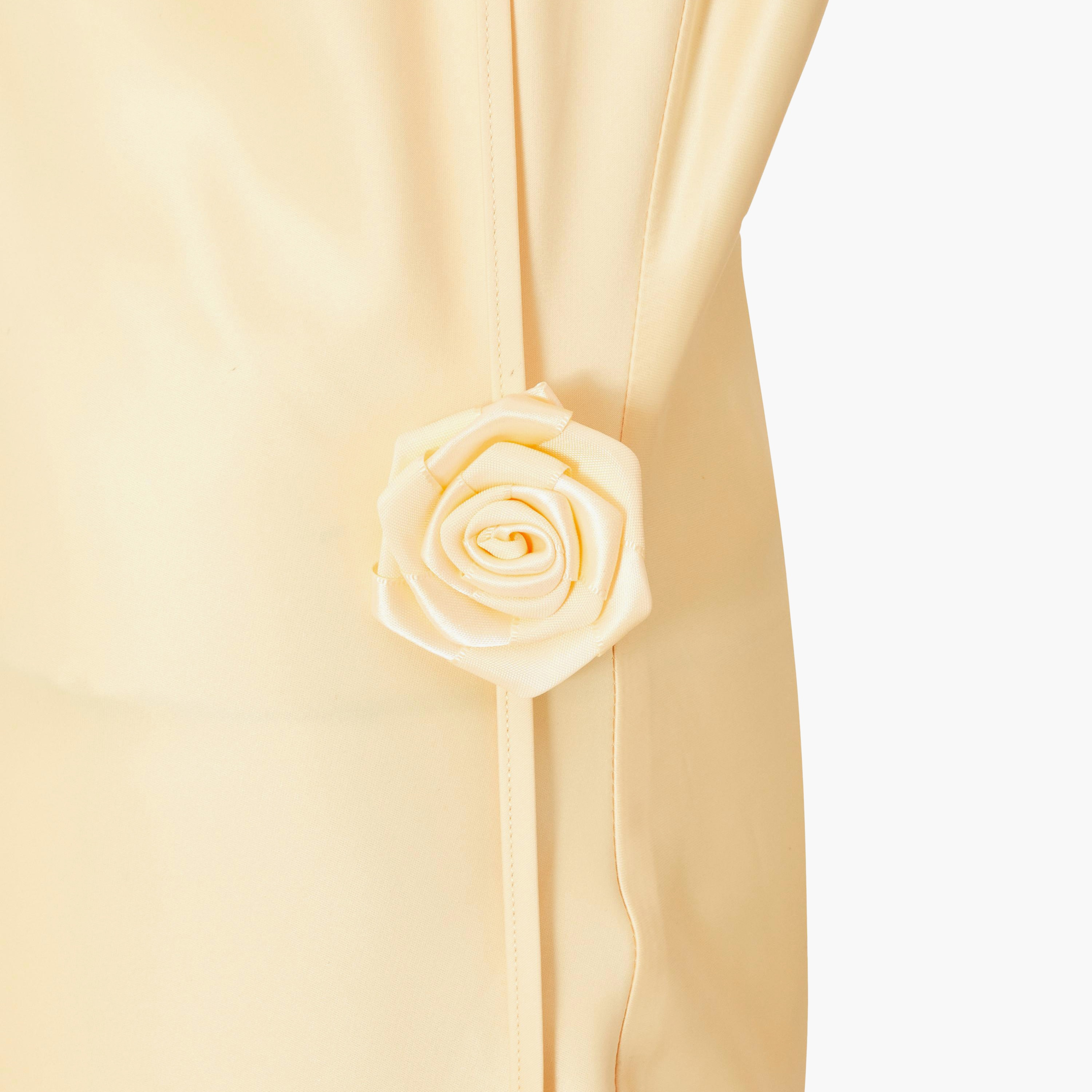 Quiz Lemon Satin Shoulder Straps Slip Women's Dress-women-clothing-dresses-image-4