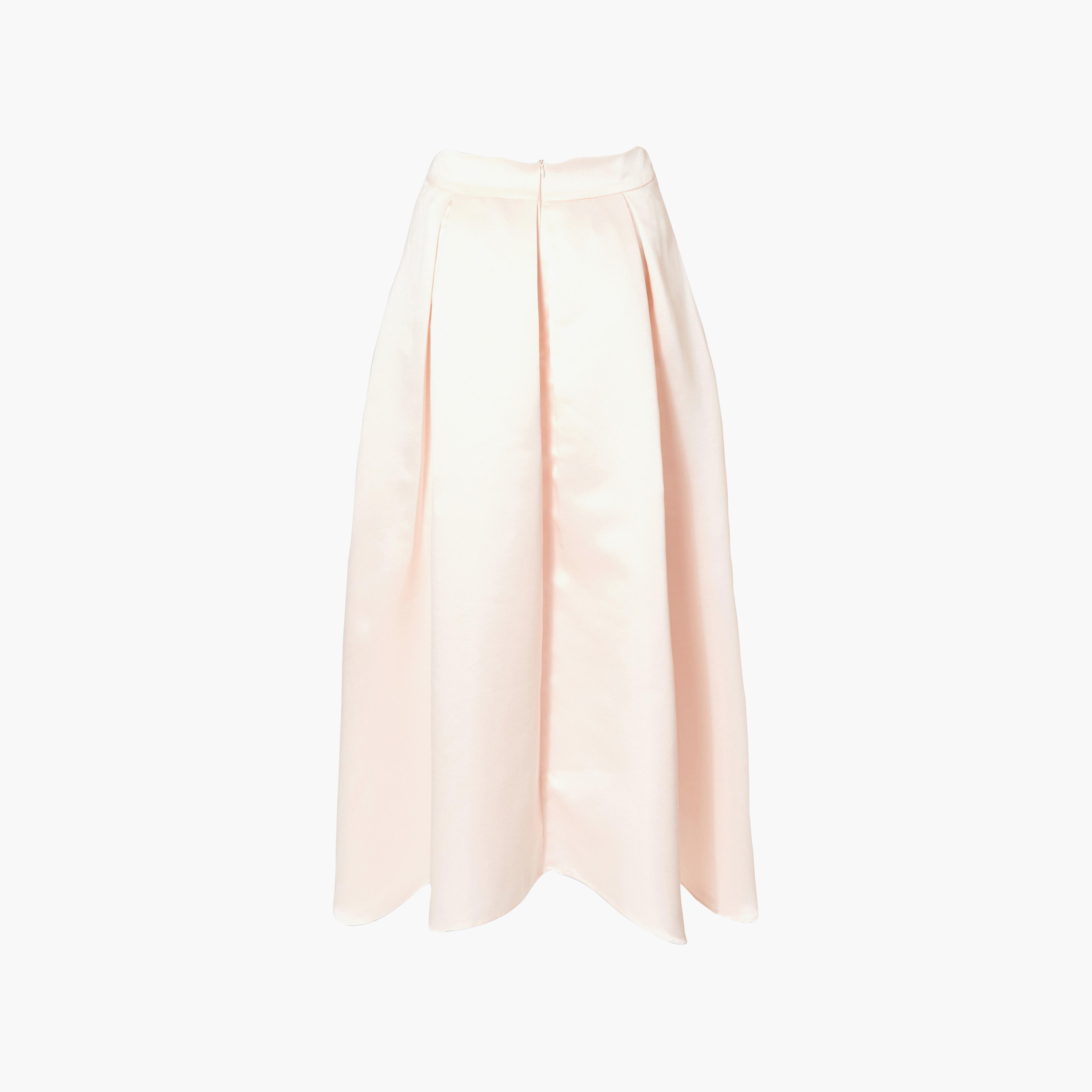 تنورة ميدي نسائية "سكيتر" من التافتا المكسر - وردي فاتح من كويز-women-clothing-bottoms-skirts-image-7
