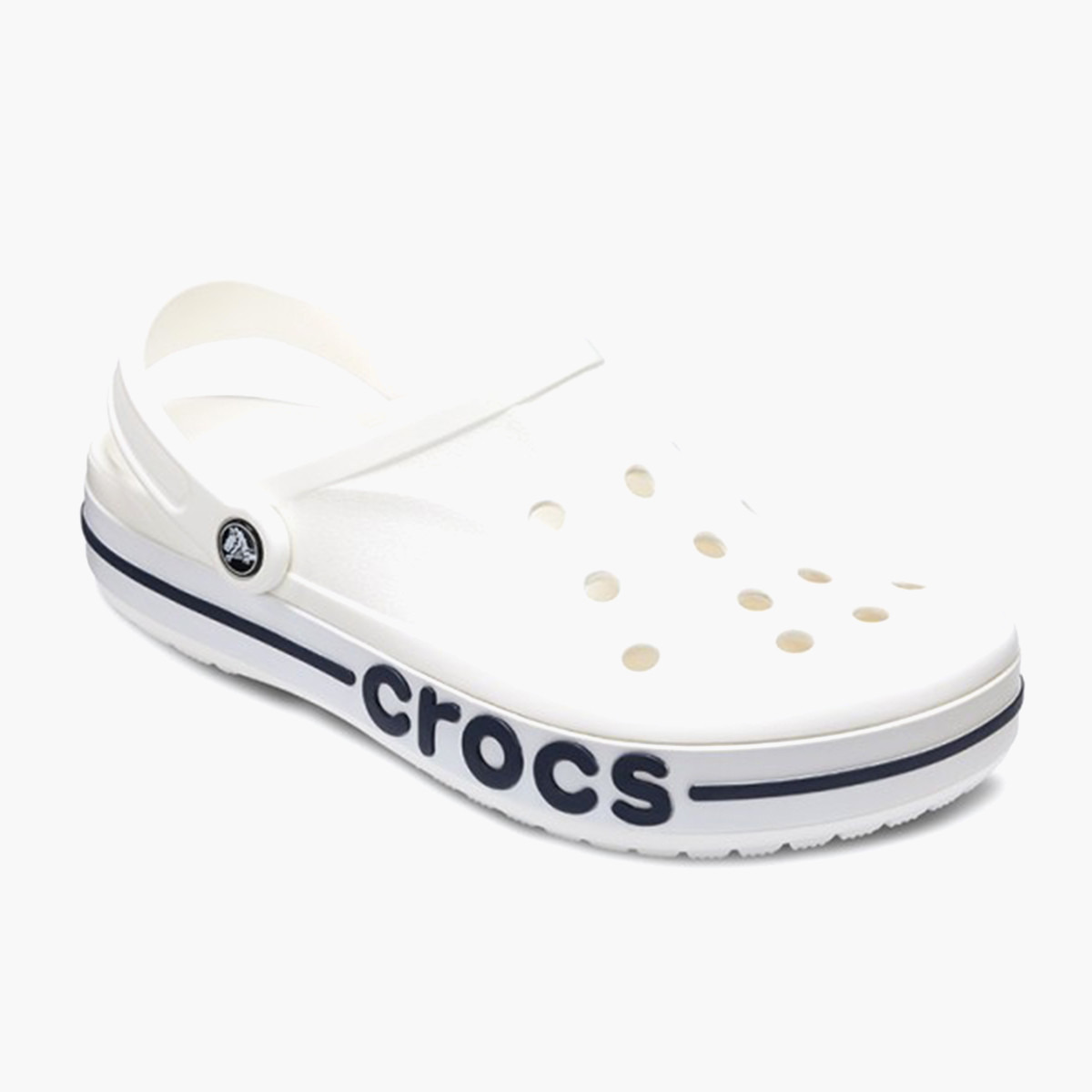 Crocs Unisex White Round Toe Cut Out Detail Bayaband Clogs-women-shoes-sandals-flats-image-1