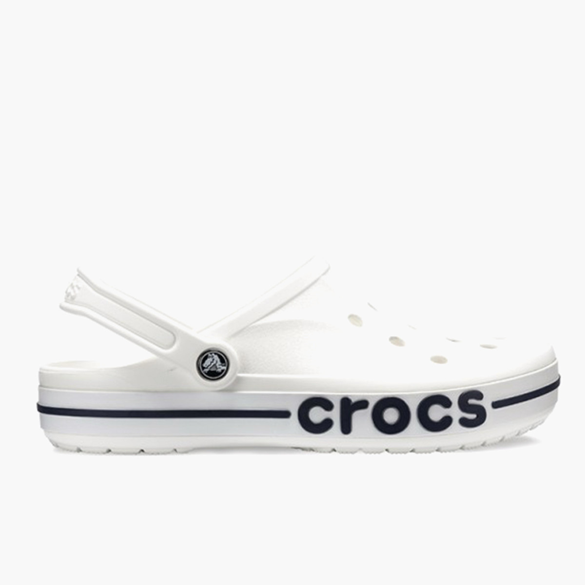 Crocs Unisex White Round Toe Cut Out Detail Bayaband Clogs-women-shoes-sandals-flats-image-2