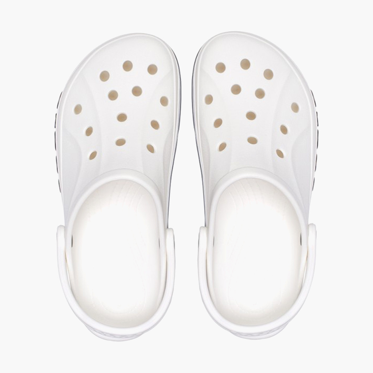 Crocs Unisex White Round Toe Cut Out Detail Bayaband Clogs-women-shoes-sandals-flats-image-3