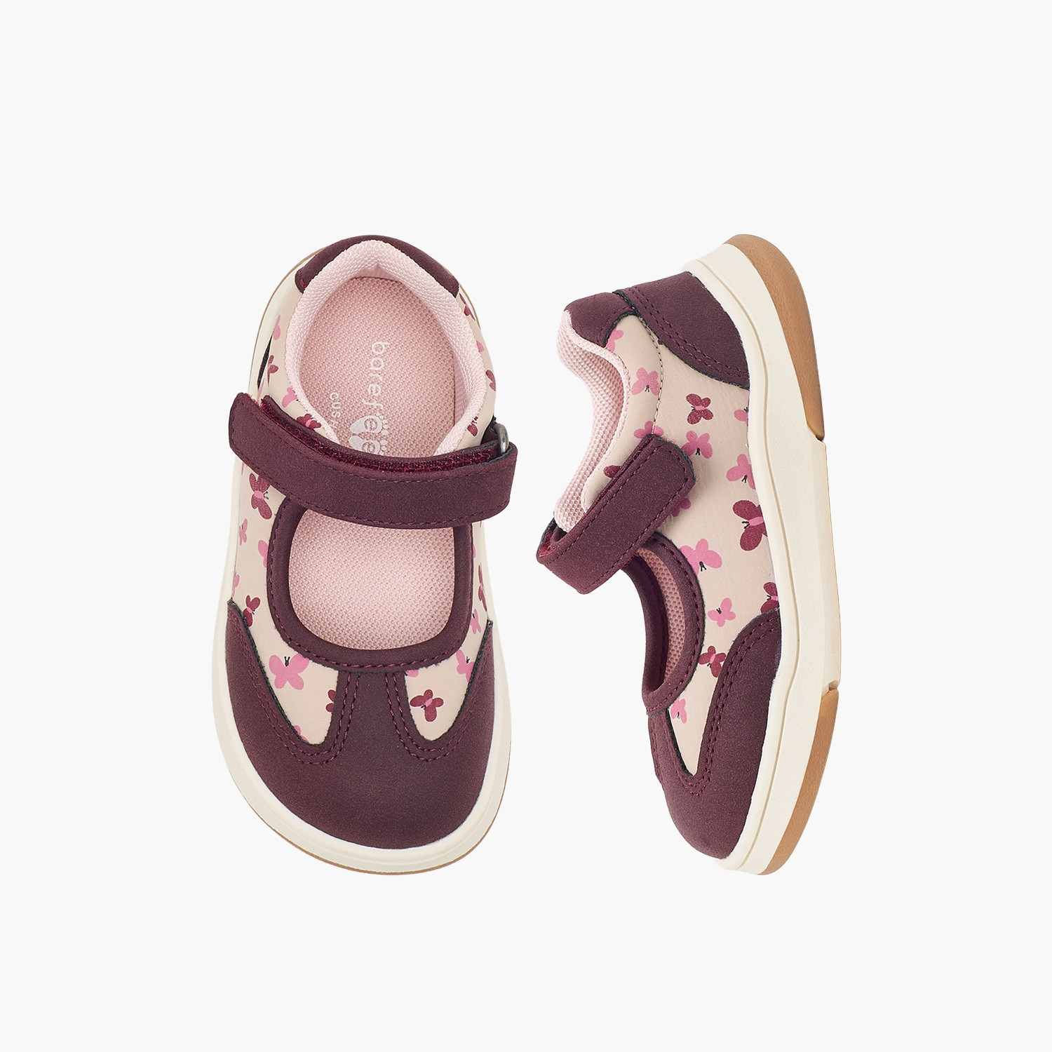 Barefeet Girls Butterfly Print Hook & Loop Mary Jane Shoes-girls-shoes-ballerinas-image-1