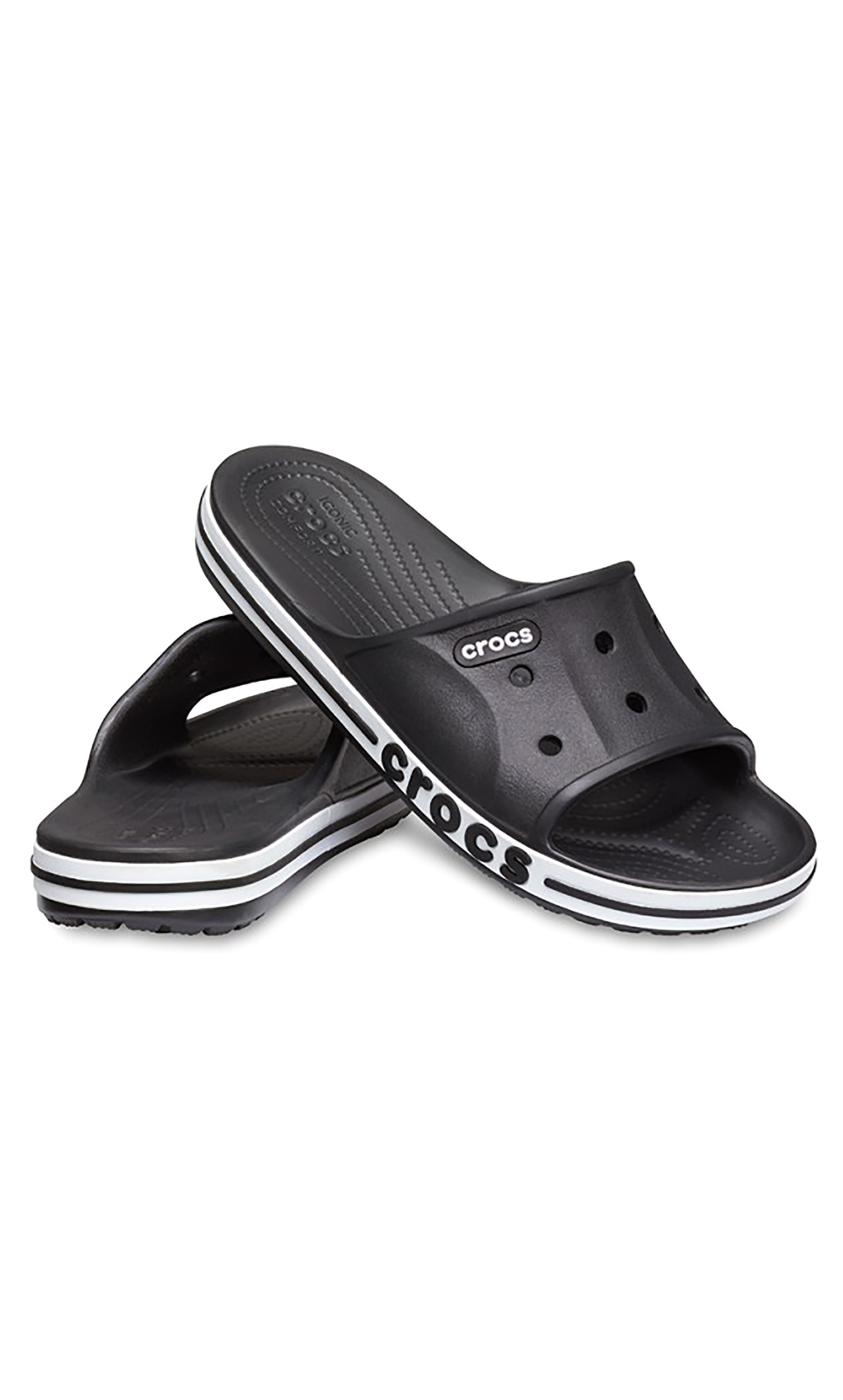 Crocs Unisex Black Bayaband Cut Out Detail Sliders-men-shoes-flipflopsandslides-image-1