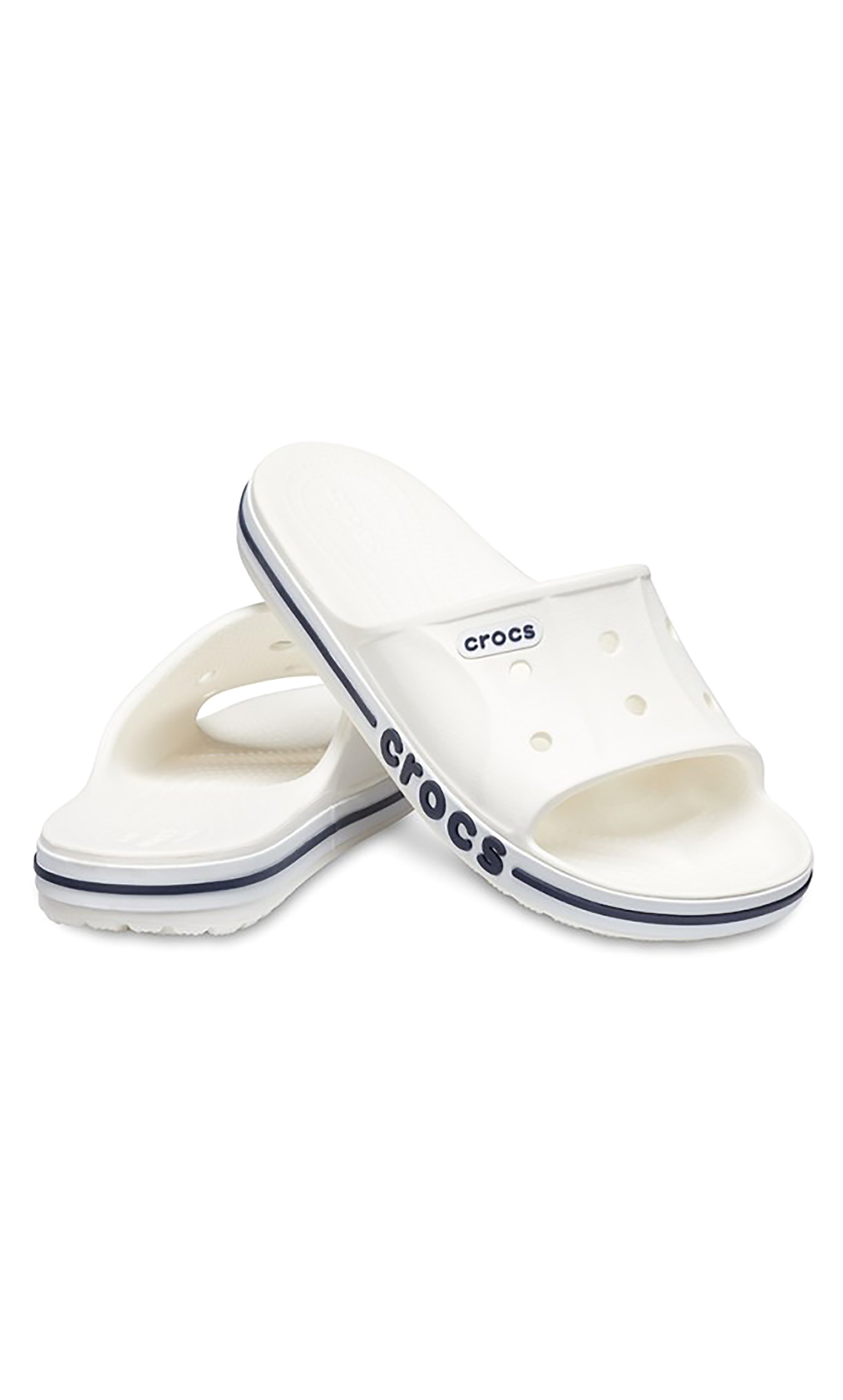 Crocs Unisex White Bayaband Cut Out Detail Sliders-men-shoes-flipflopsandslides-image-1