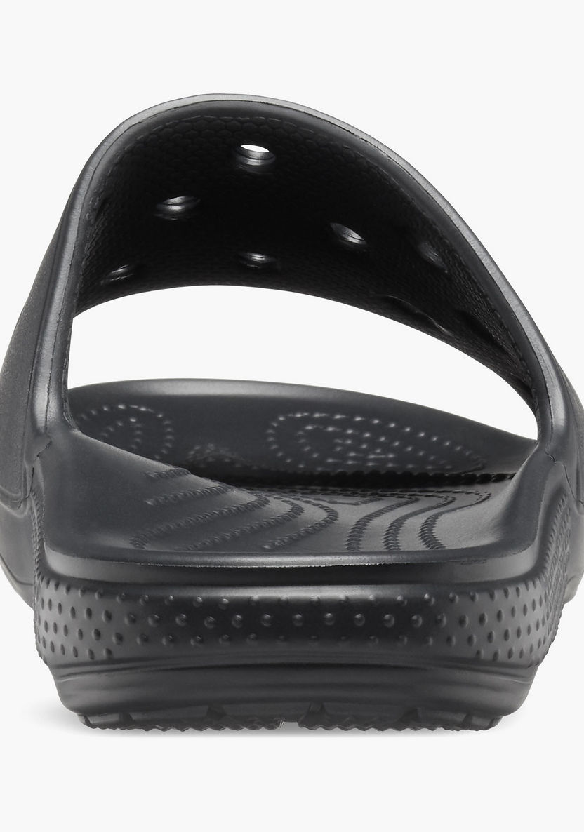 Buy Women's Crocs Unisex Black Self Design Open Toe Classic Sliders ...