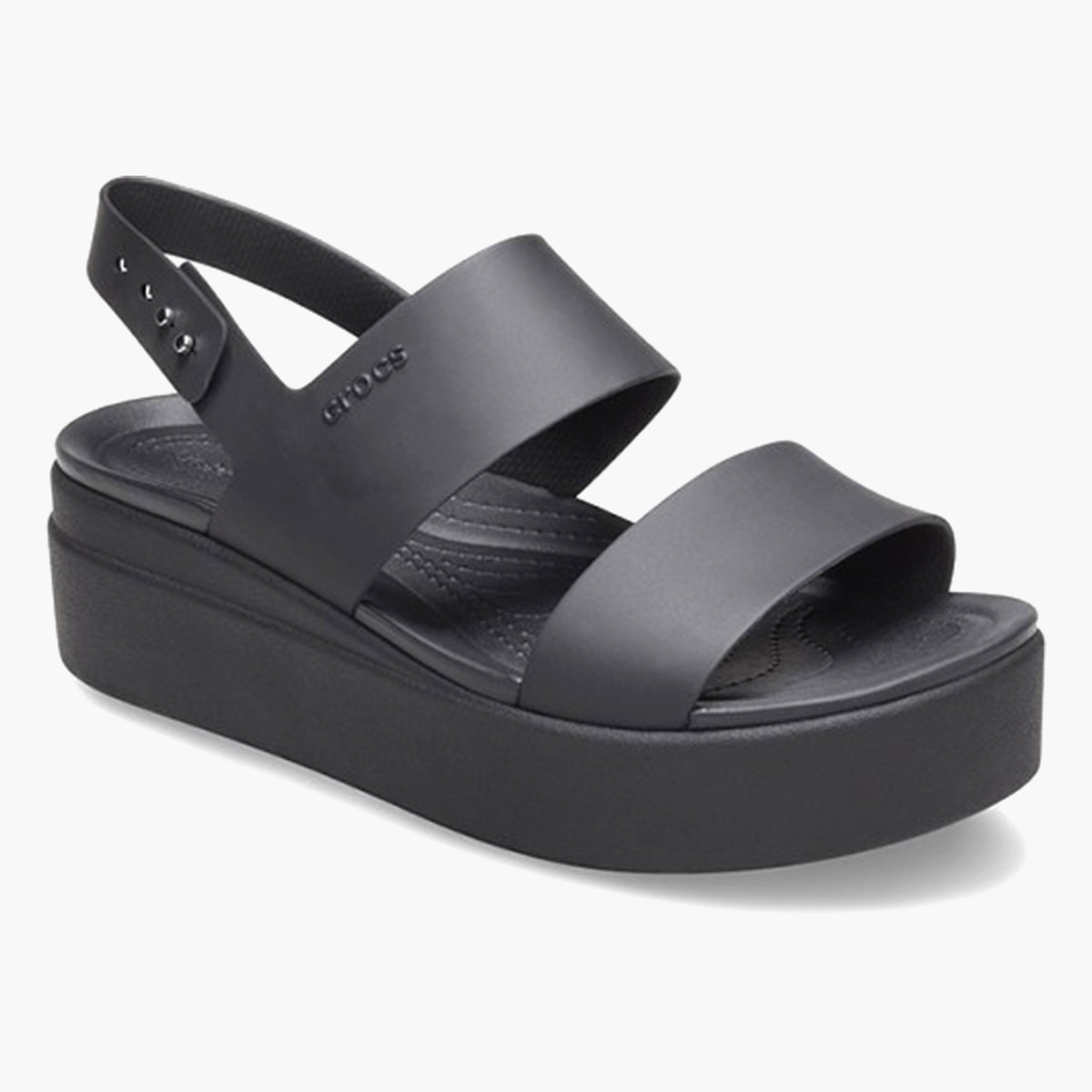 كروكس صنادل نسائية سوداء مفتوحة من الأمام منخفضة إسفين من الخلف-women-shoes-sandals-floaters-image-3