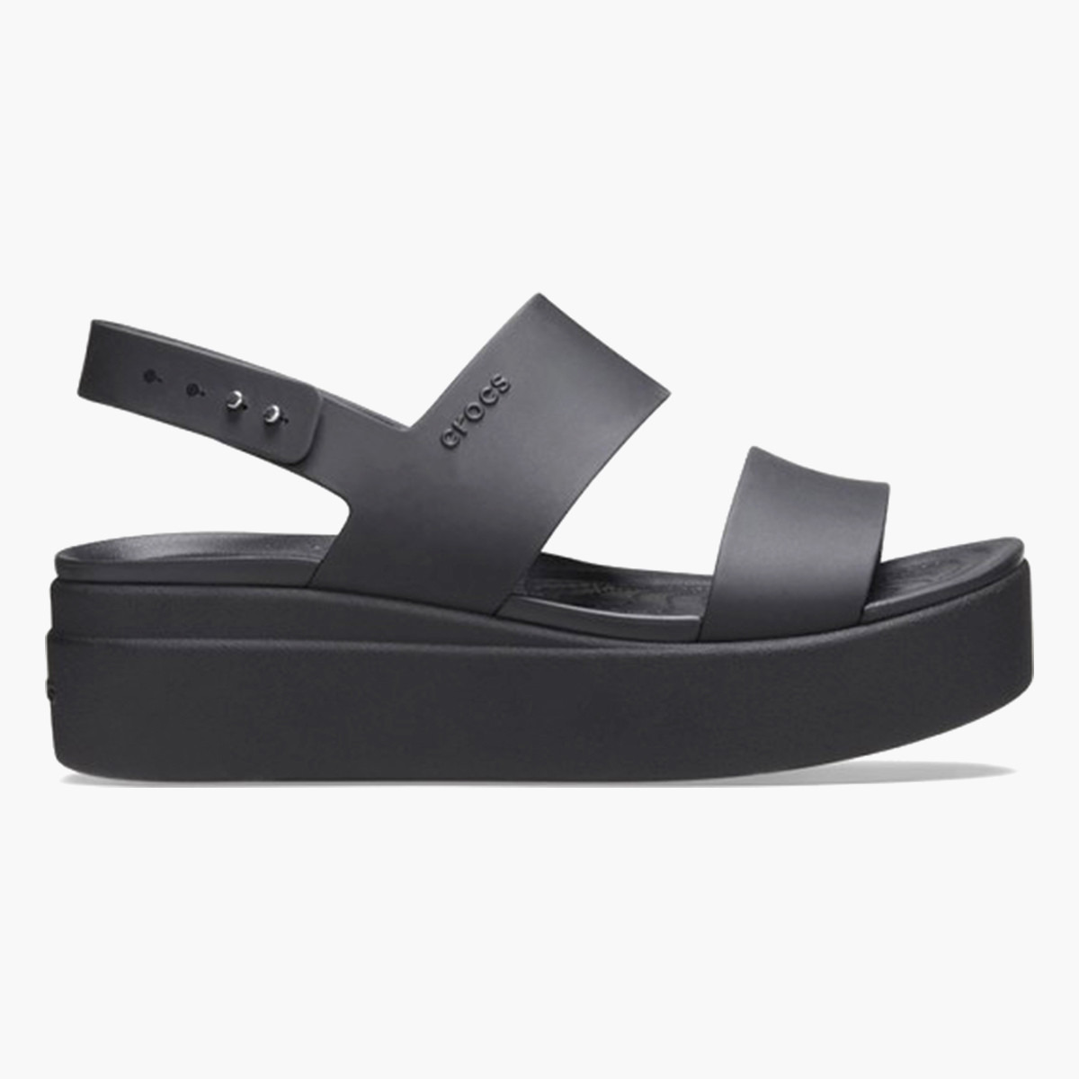 كروكس صنادل نسائية سوداء مفتوحة من الأمام منخفضة إسفين من الخلف-women-shoes-sandals-floaters-image-4