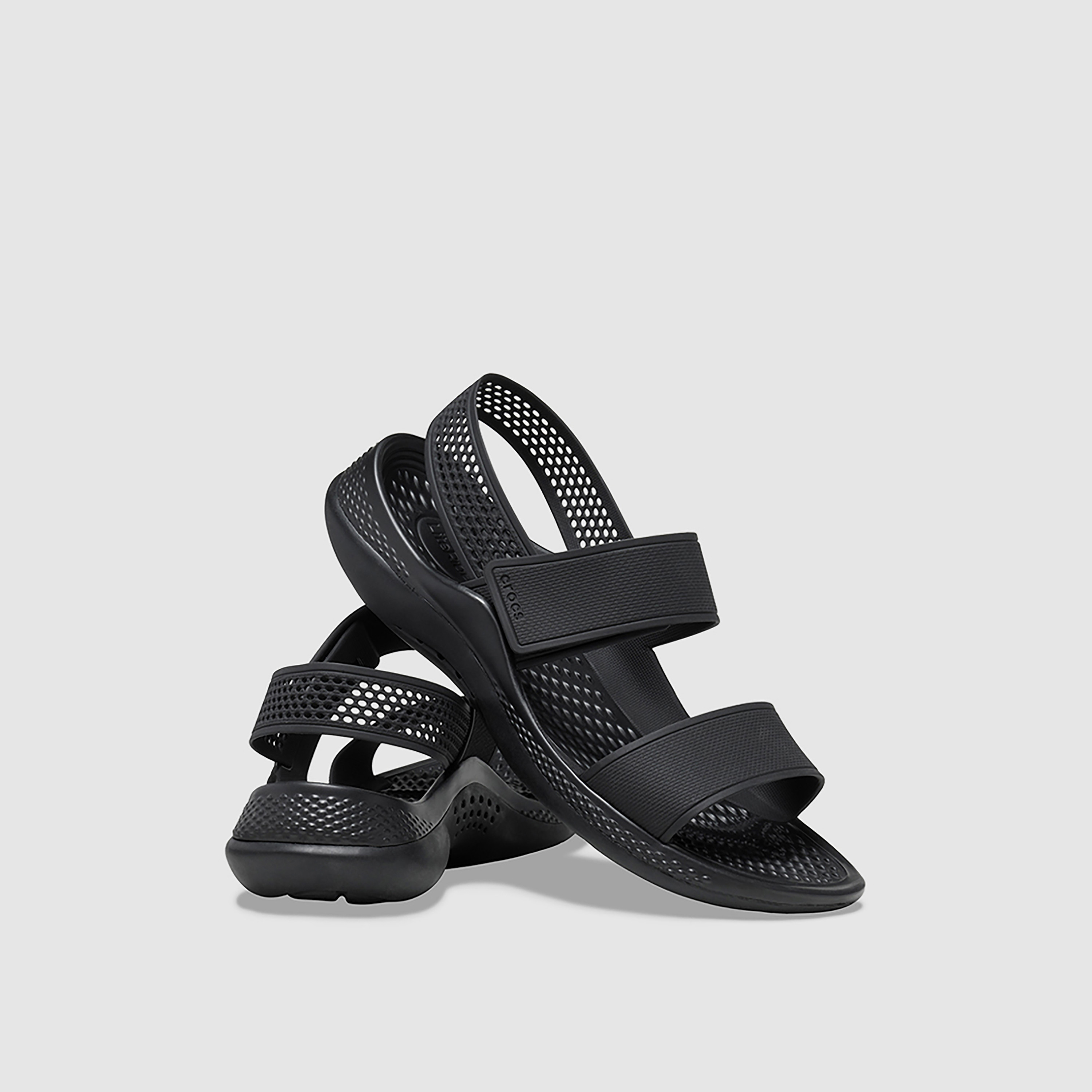 Crocs Women LiteRide Cut-Out Detailed Flat Velcro Sandals | 206711-women-shoes-sandals-flats-image-6