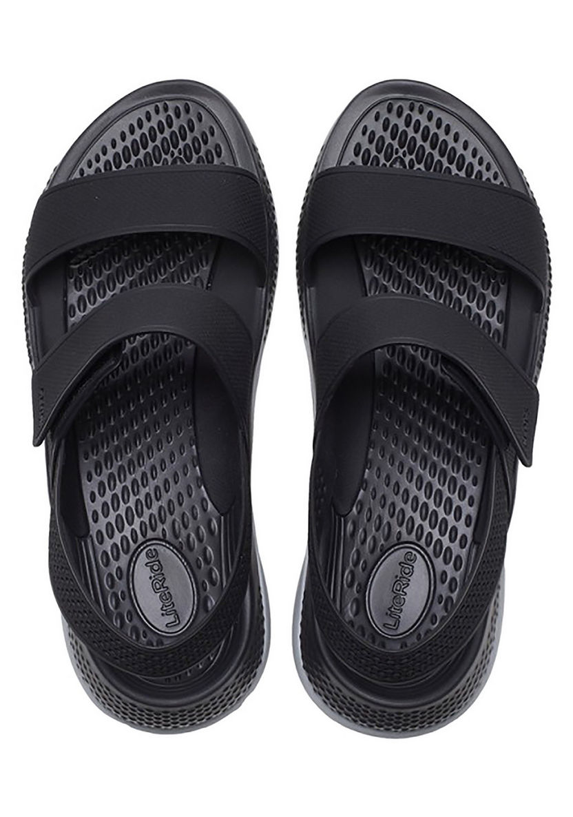 Buy Women's Crocs Women Black Textured Literide 360 Sandals with Velcro ...