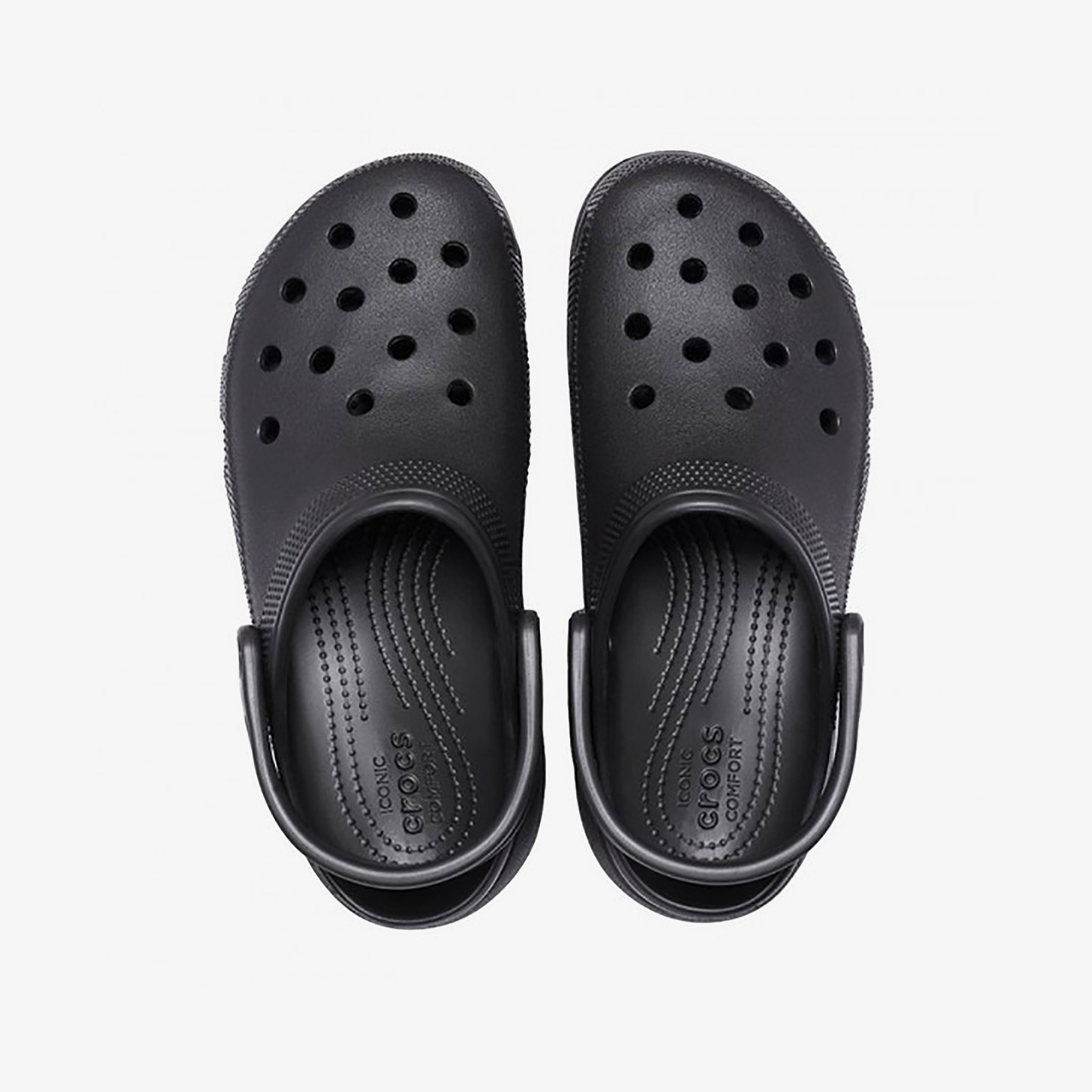 Crocs Unisex Black Classic Platform Cut Out Detail Sling Back Clogs-men-shoes-sandals-image-1