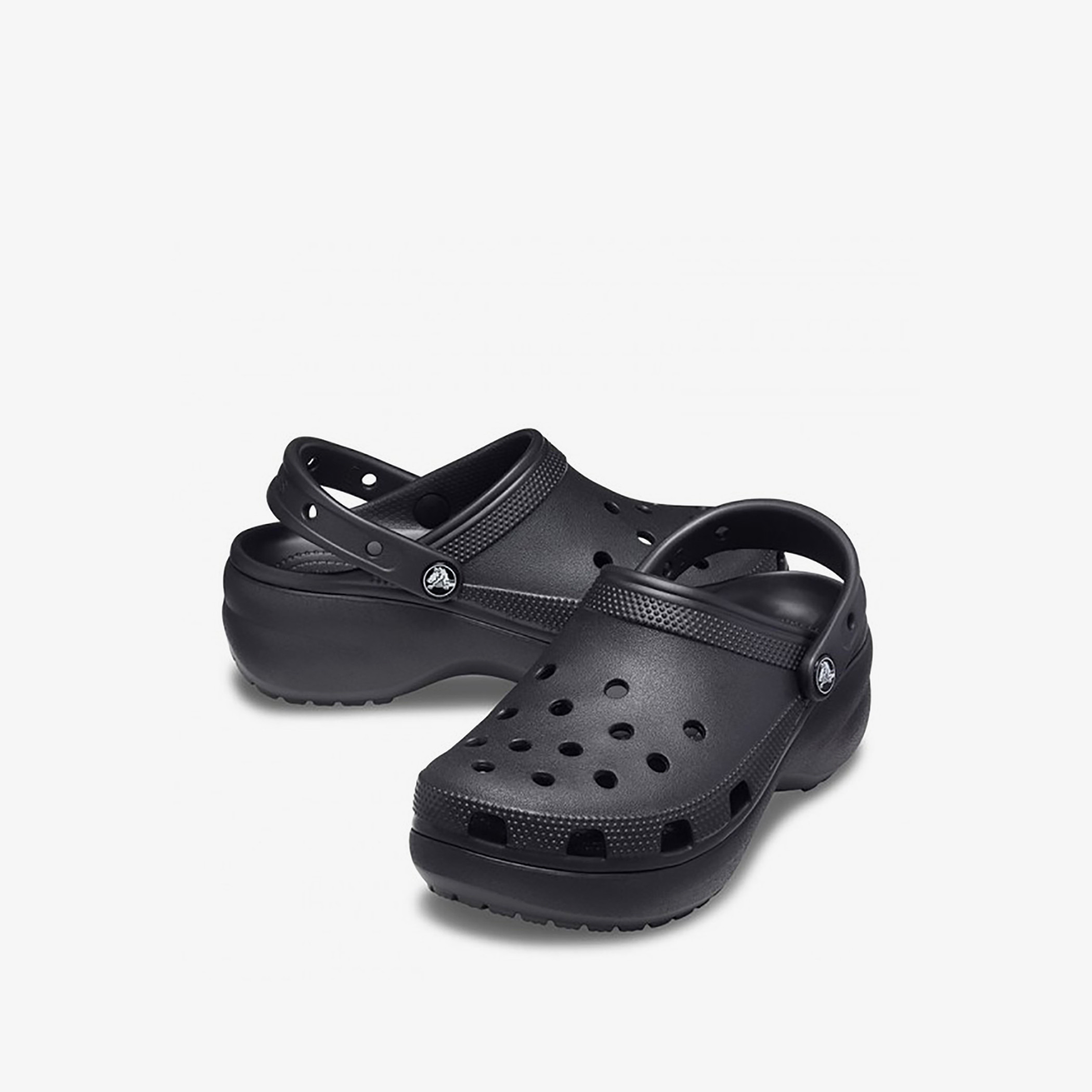 Crocs Unisex Black Classic Platform Cut Out Detail Sling Back Clogs-men-shoes-sandals-image-2