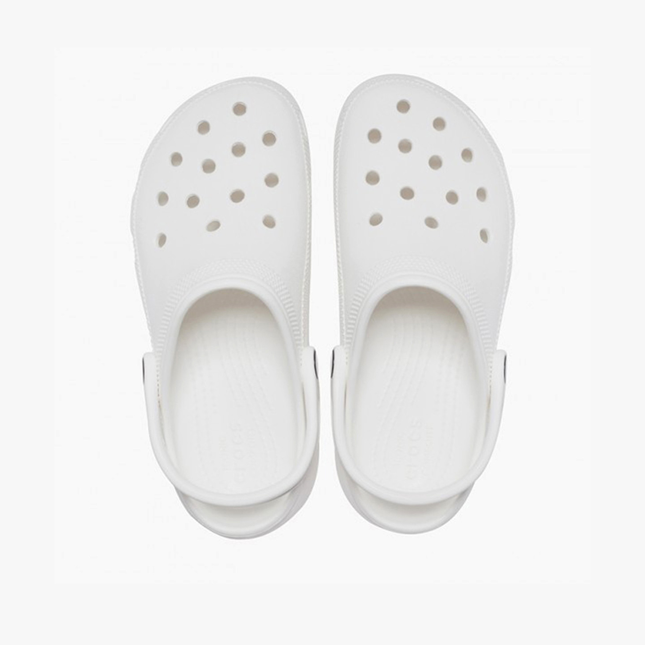 Crocs Women White Round Toe Cut Out Detail Classic Clogs