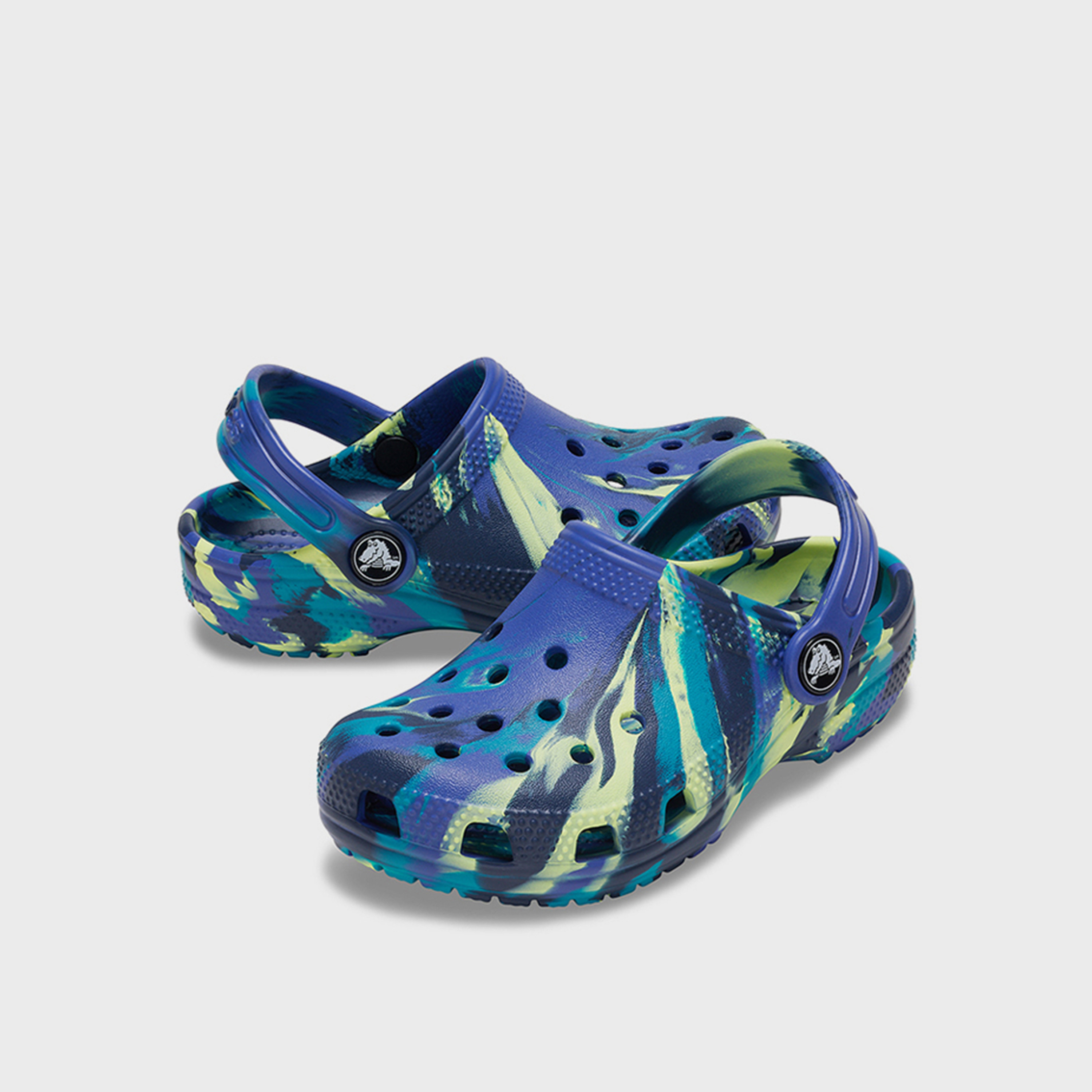 Crocs Boy's Back Strap Classic Marbled Clogs | 206838-4RR-boys-shoes-flipflopsandslides-image-1