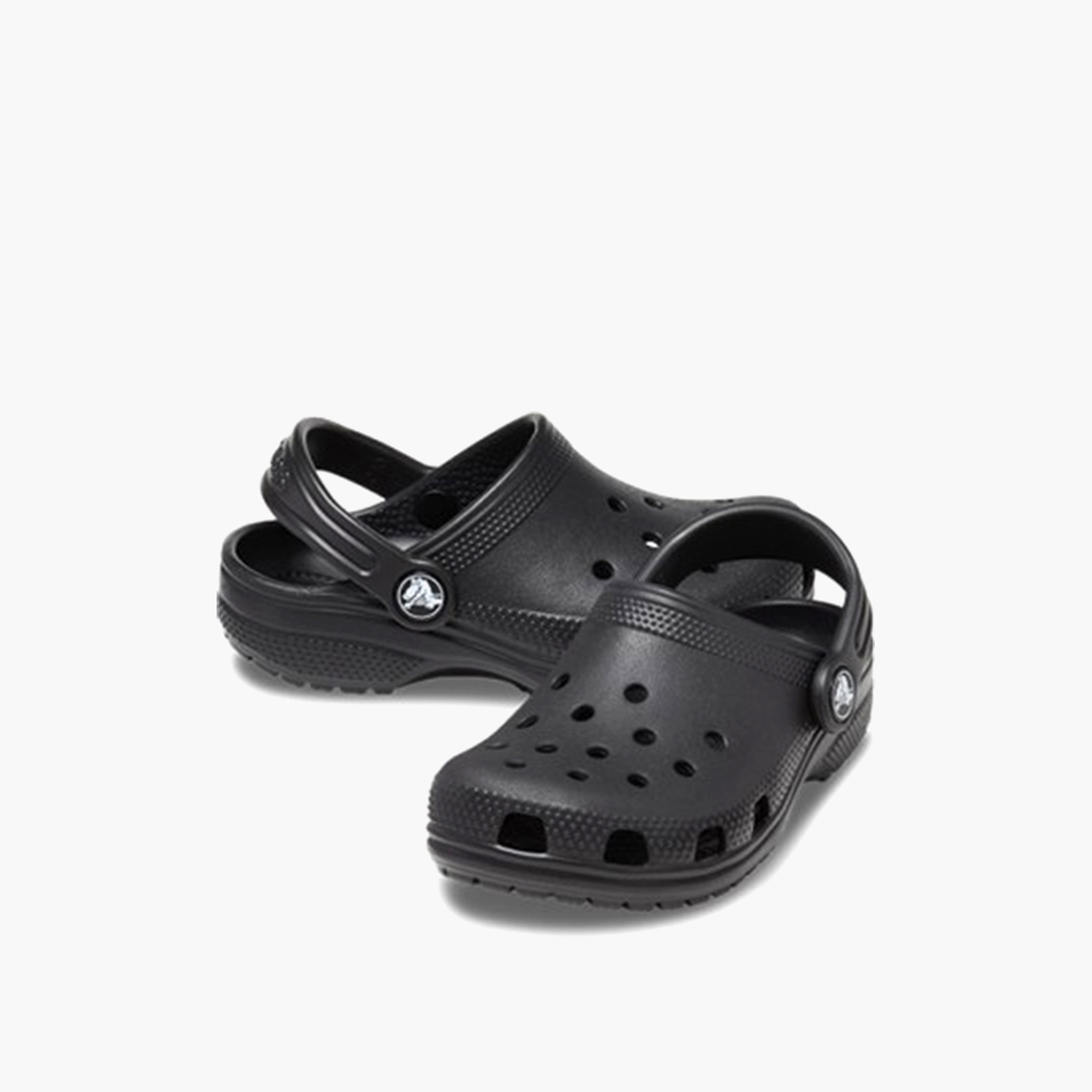 Crocs Toddler Black Round Toe Cut Out Detail Classic Clogs-boys-shoes-sandals-image-1