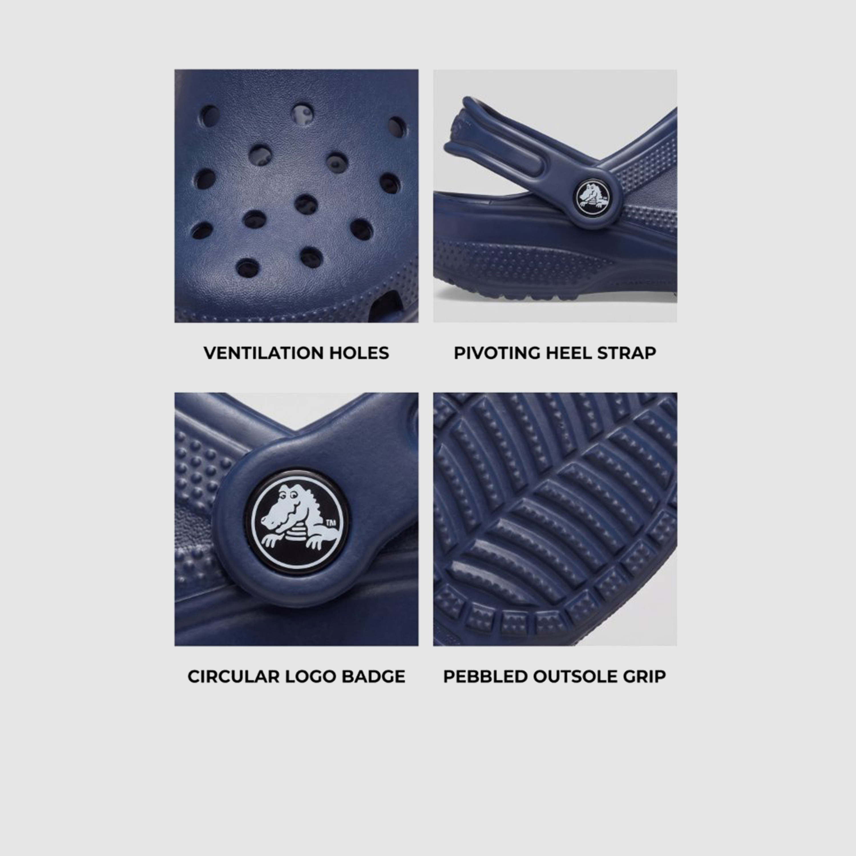 Crocs Toddler Navy Blue Round Toe Cut Out Detail Classic Clogs-girls-shoes-sandals-image-9