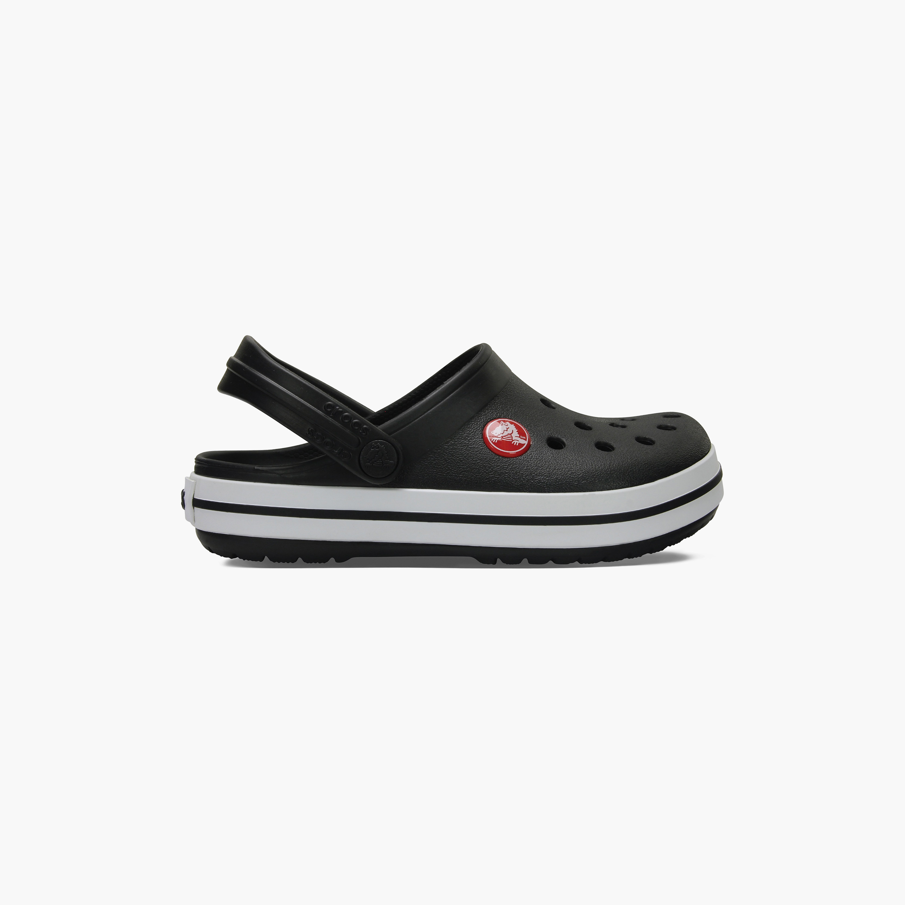 Crocs Kids Crocband Cut Out Detail Clogs with Back Strap | 207006-001-boys-shoes-sandals-image-3