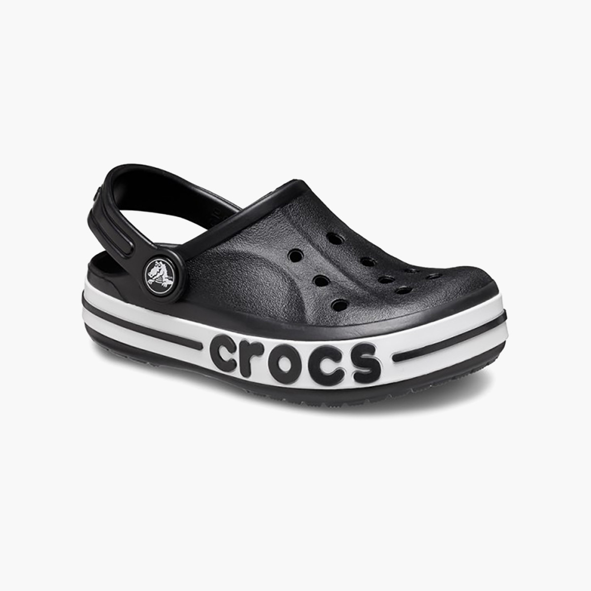 Crocs Toddler Black Round Toe Cut Out Detail Bayaband Clogs-girls-shoes-sandals-image-2